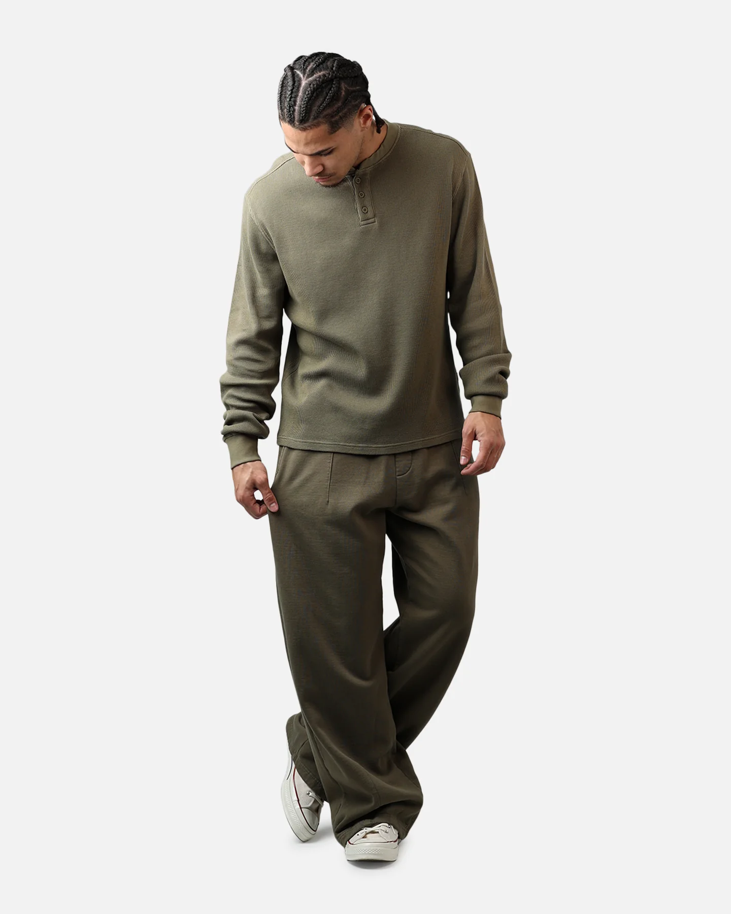 American Thrift Wide Leg Pants Washed Olive - Image 2