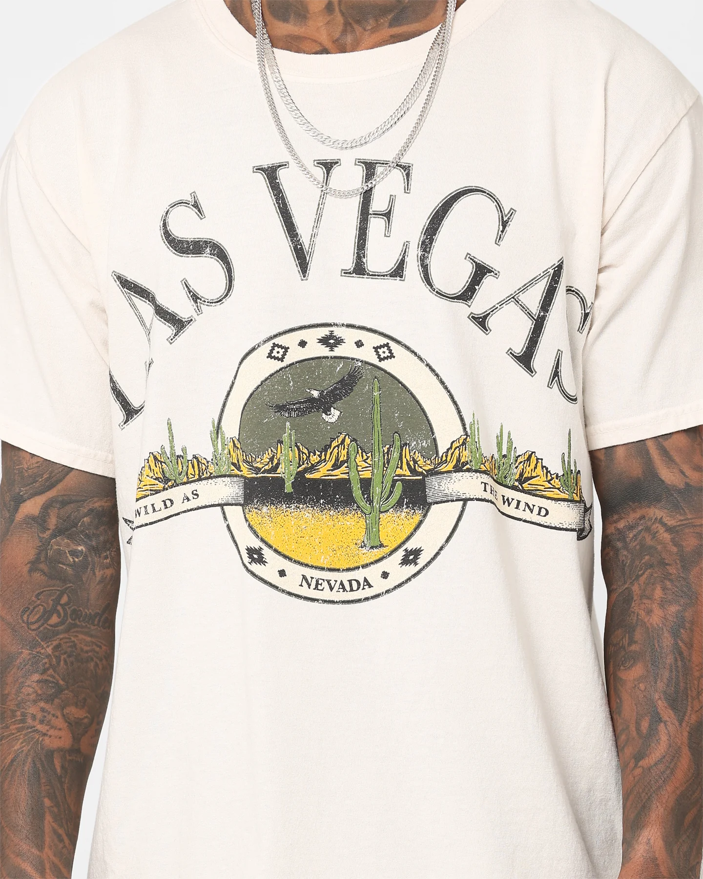 American Thrift Wild As The Wind Vintage T-Shirt Off White - Image 4