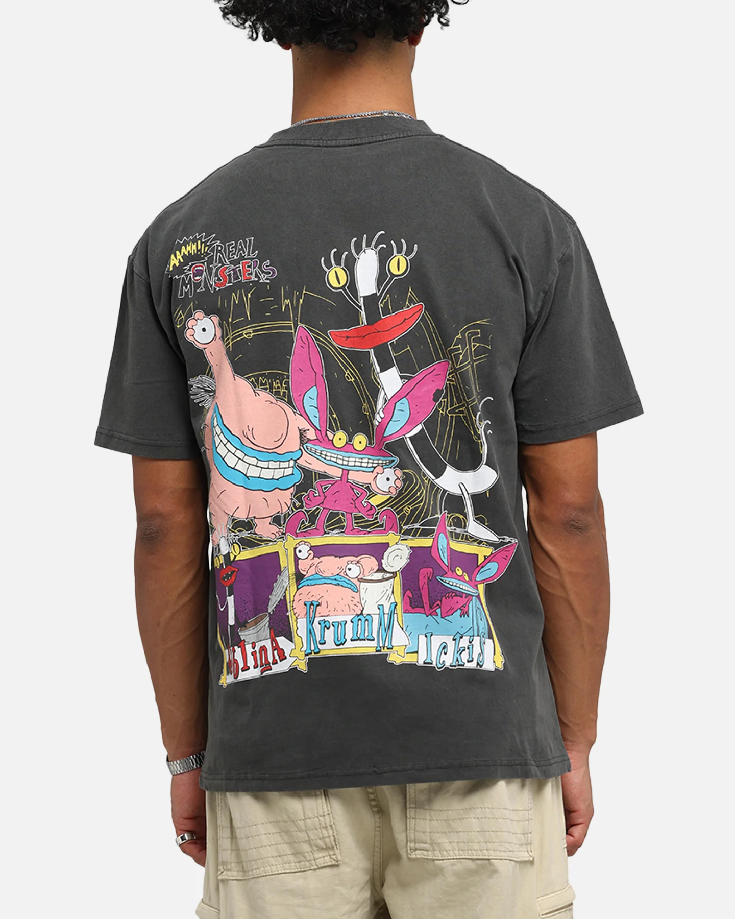 American Thrift x Aaahh!!! Real Monsters Monsters Heavy T-Shirt Black Wash - Image 2