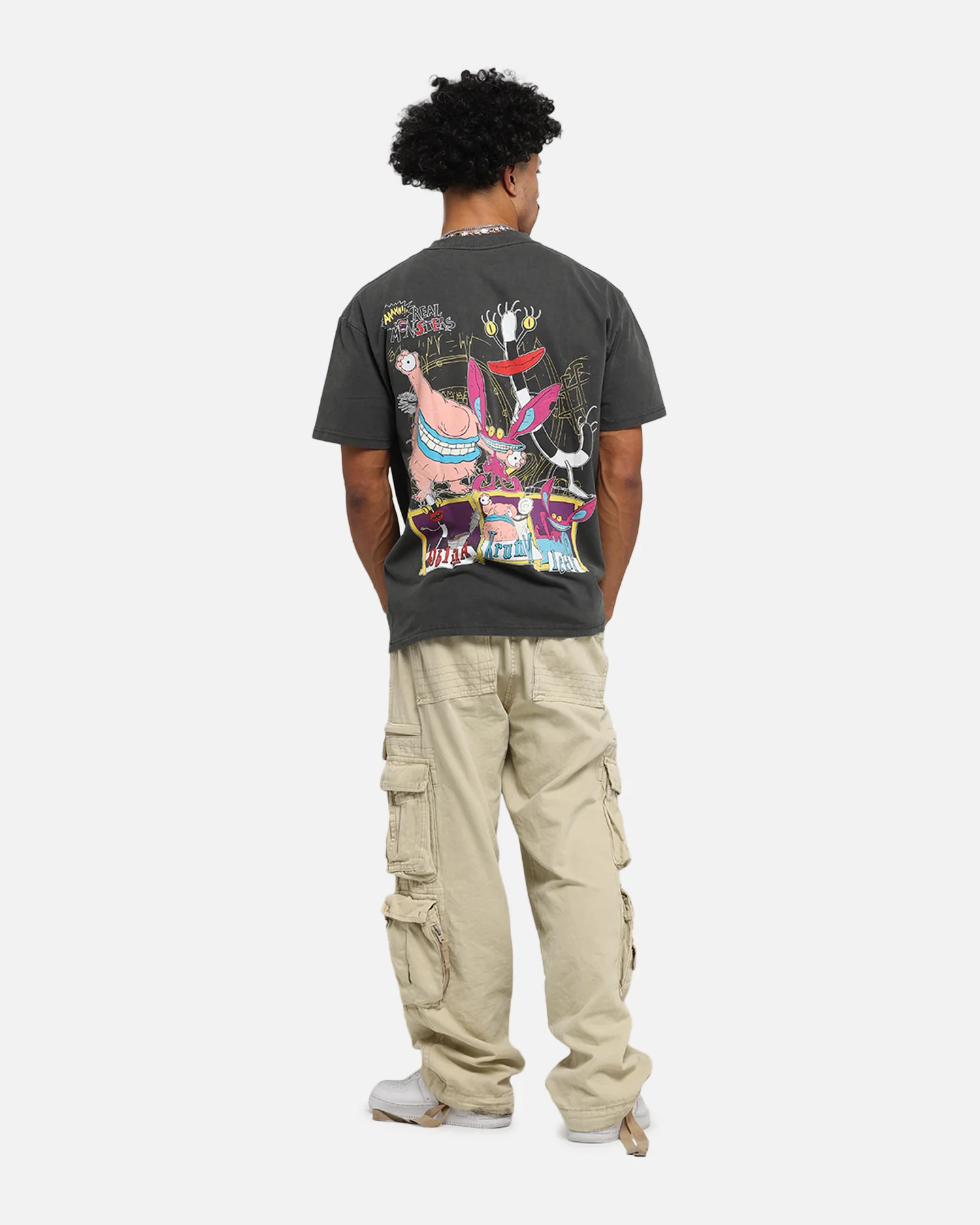 American Thrift x Aaahh!!! Real Monsters Monsters Heavy T-Shirt Black Wash - Image 4