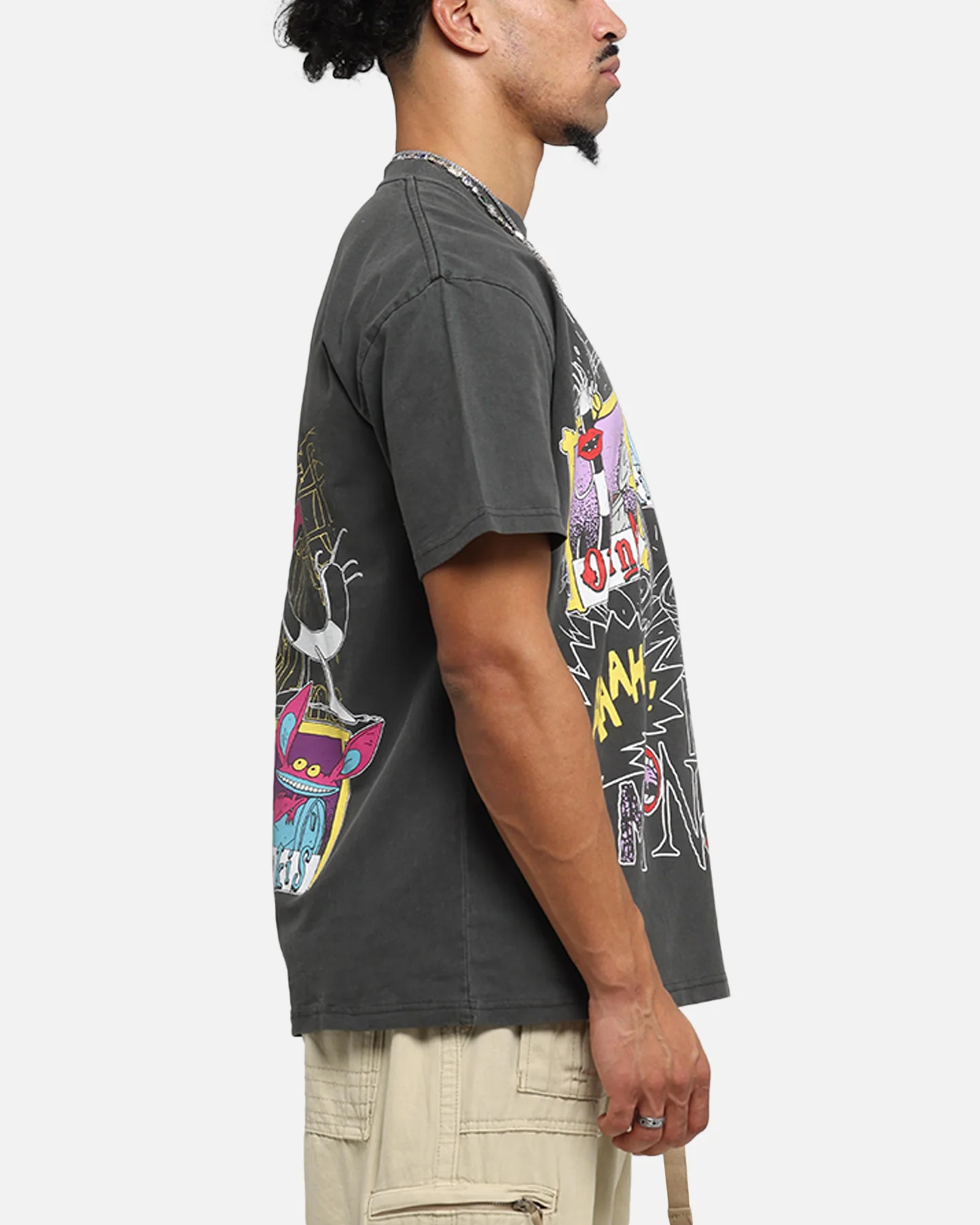American Thrift x Aaahh!!! Real Monsters Monsters Heavy T-Shirt Black Wash - Image 5