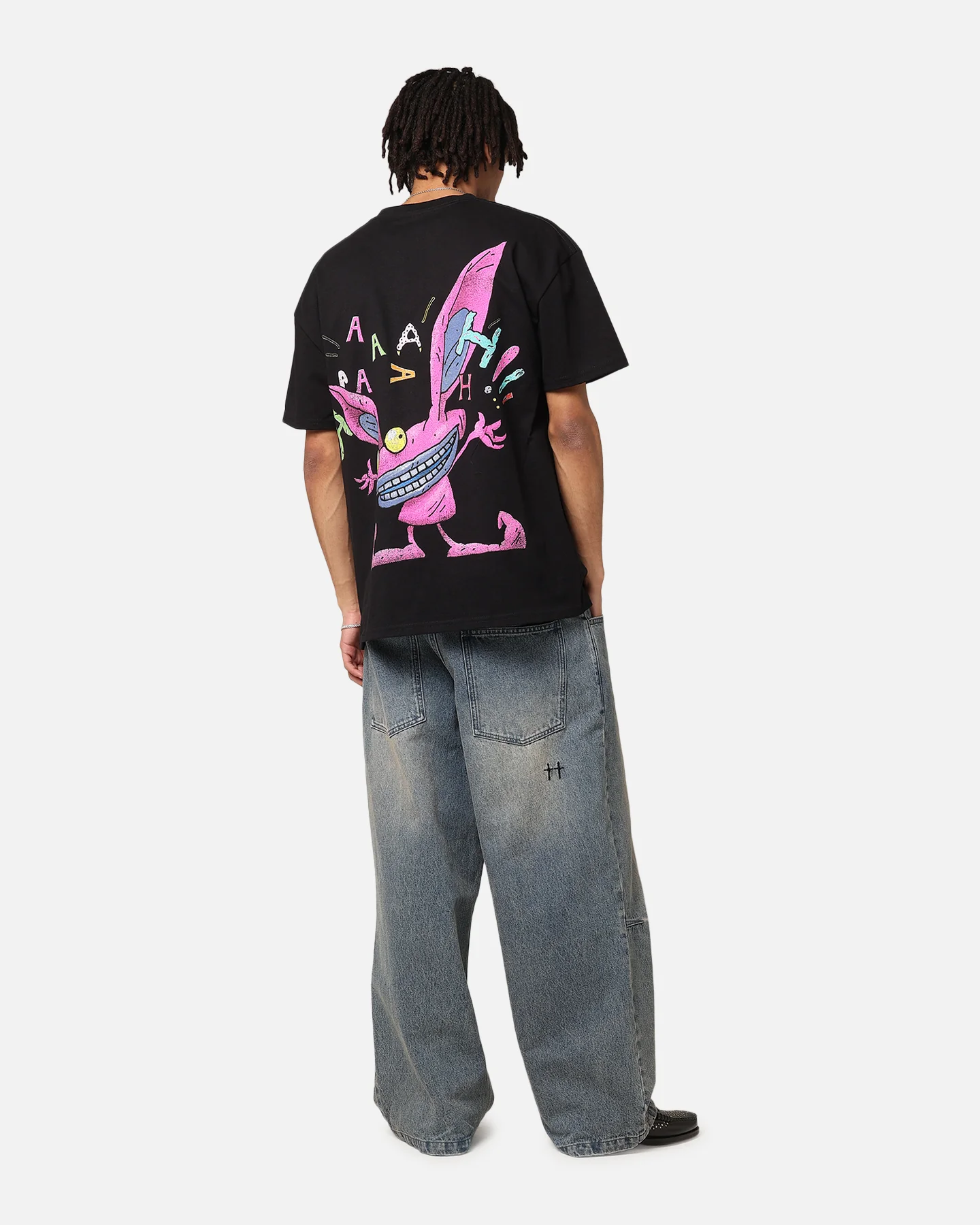 American Thrift x Aaahh!!! Real Monsters Monsters Heavyweight Vintage T-Shirt Black - Image 4