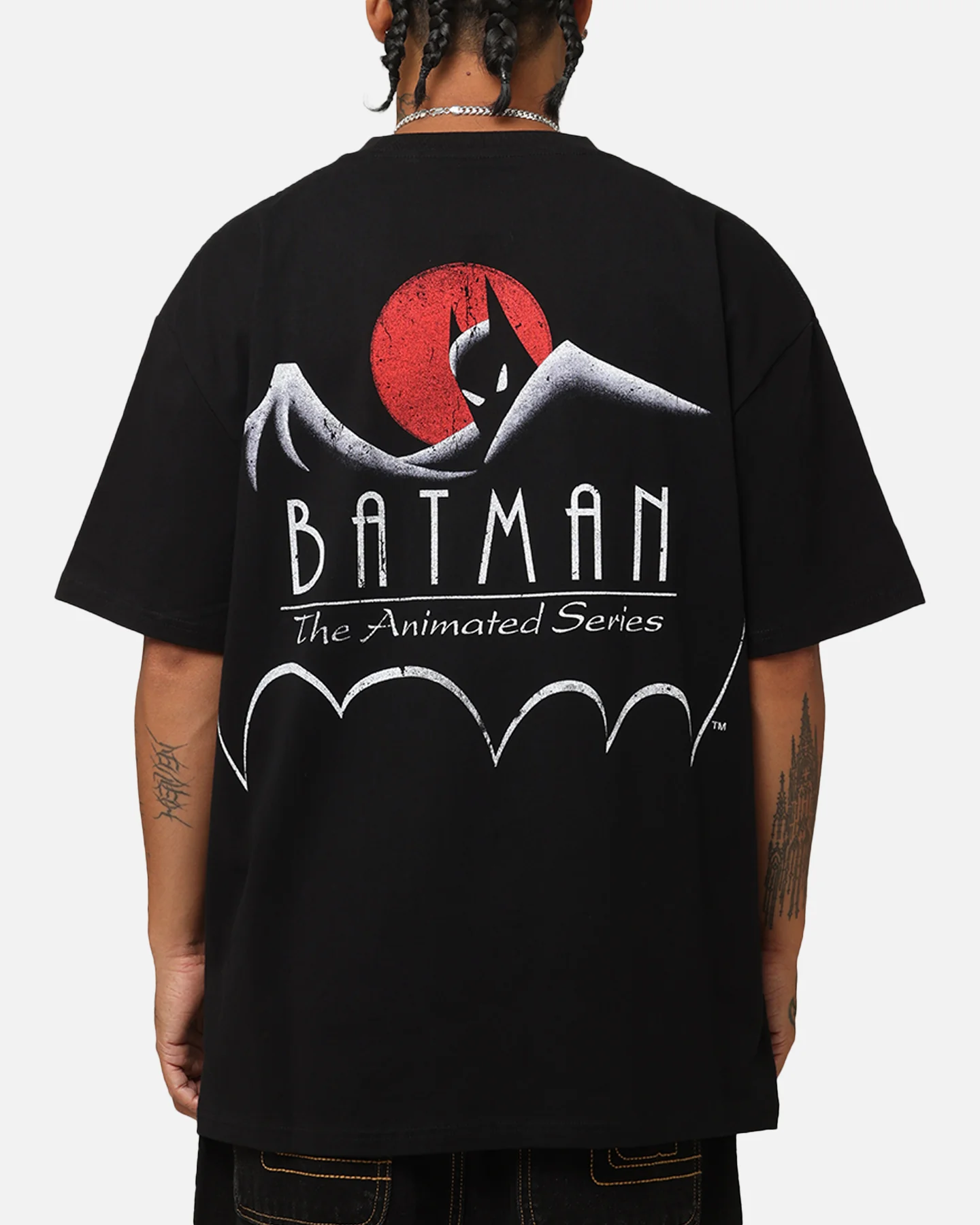 American Thrift X DC 1992 Batman And Robin Heavy T-Shirt Black - Image 2