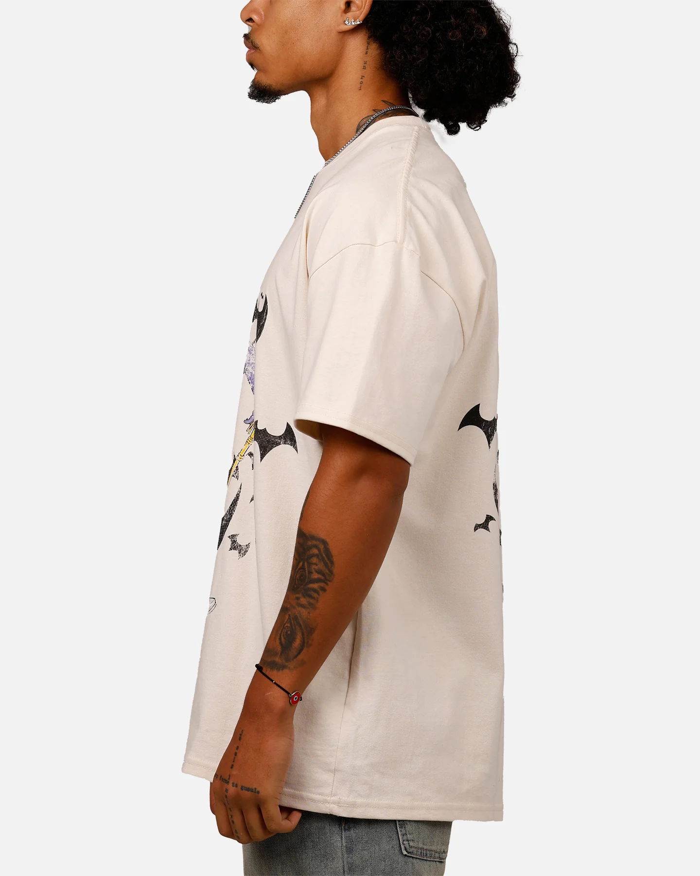 American Thrift X DC Batman The Joker Cane Heavyweight T-Shirt Off White - Image 5