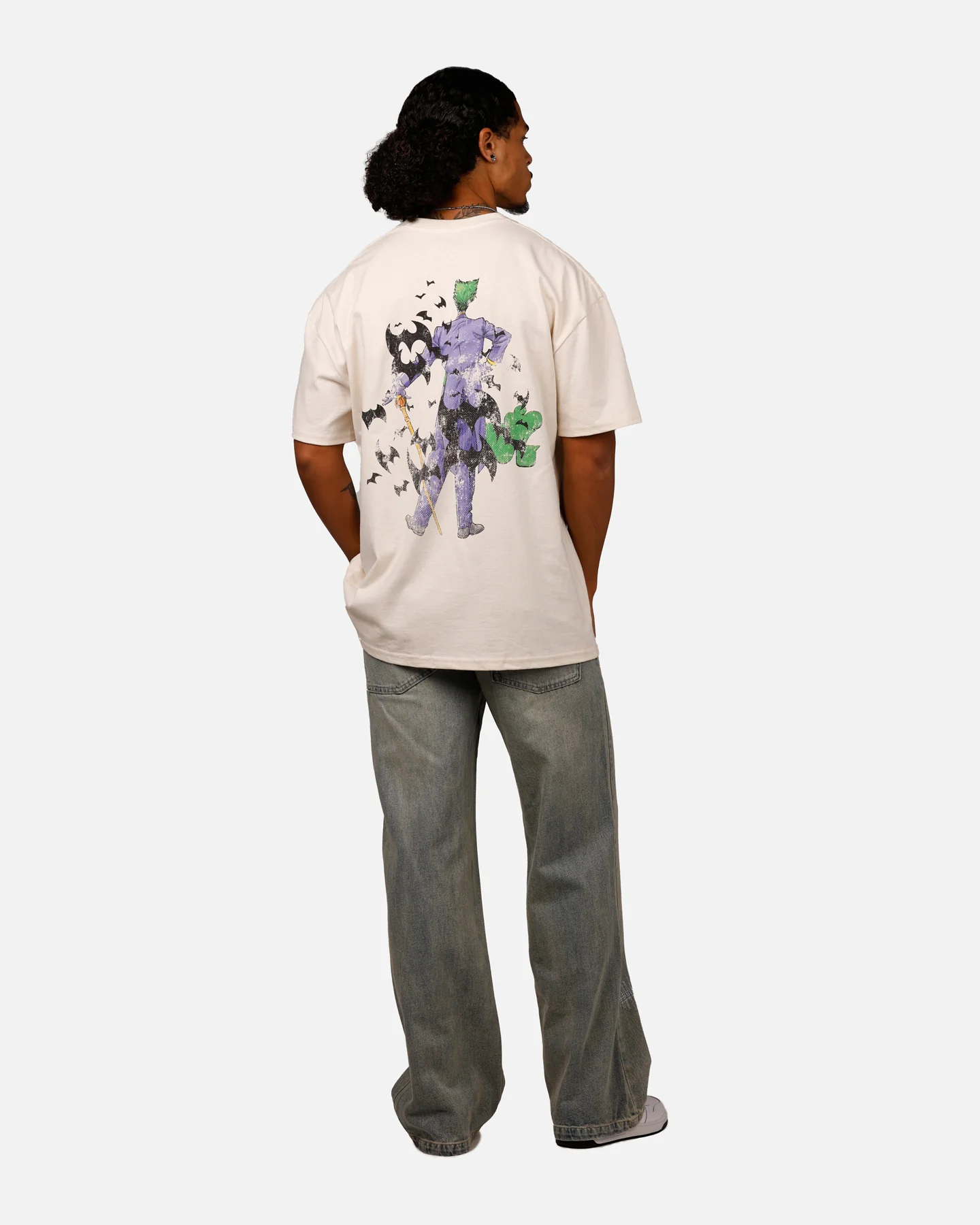 American Thrift X DC Batman The Joker Cane Heavyweight T-Shirt Off White - Image 6