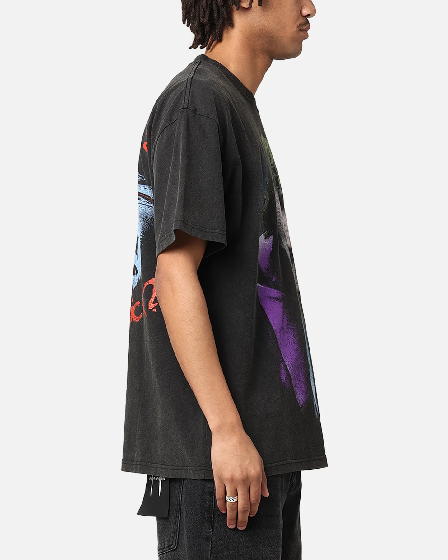 American Thrift X DC Batman The Joker Magic Trick Heavy T-Shirt Vintage Black - Image 5