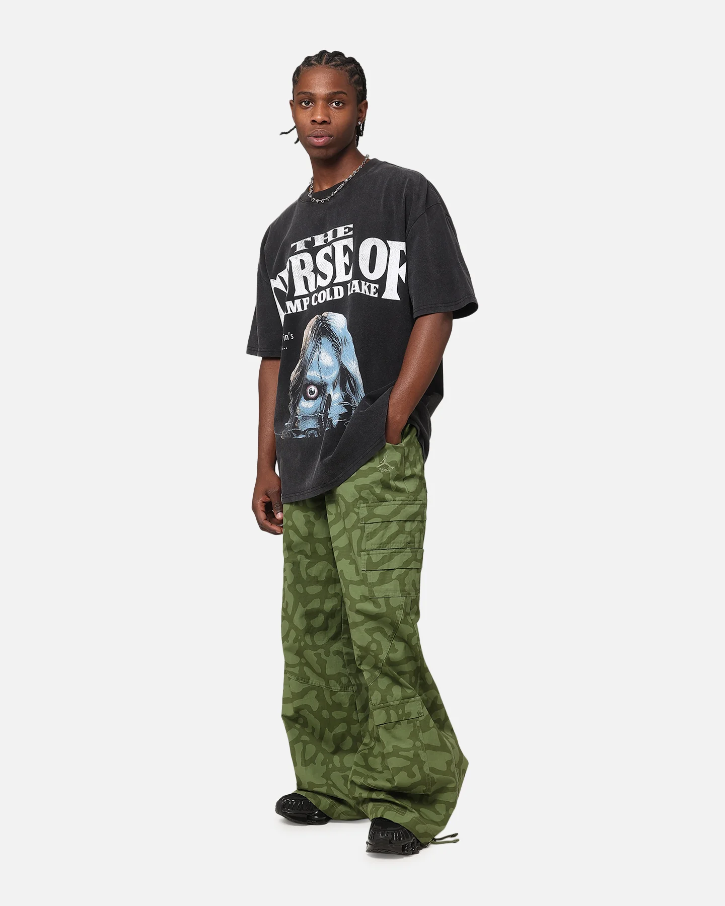 American Thrift X Goosebumps Cold Lake Heavy T-Shirt Vintage Black - Image 3
