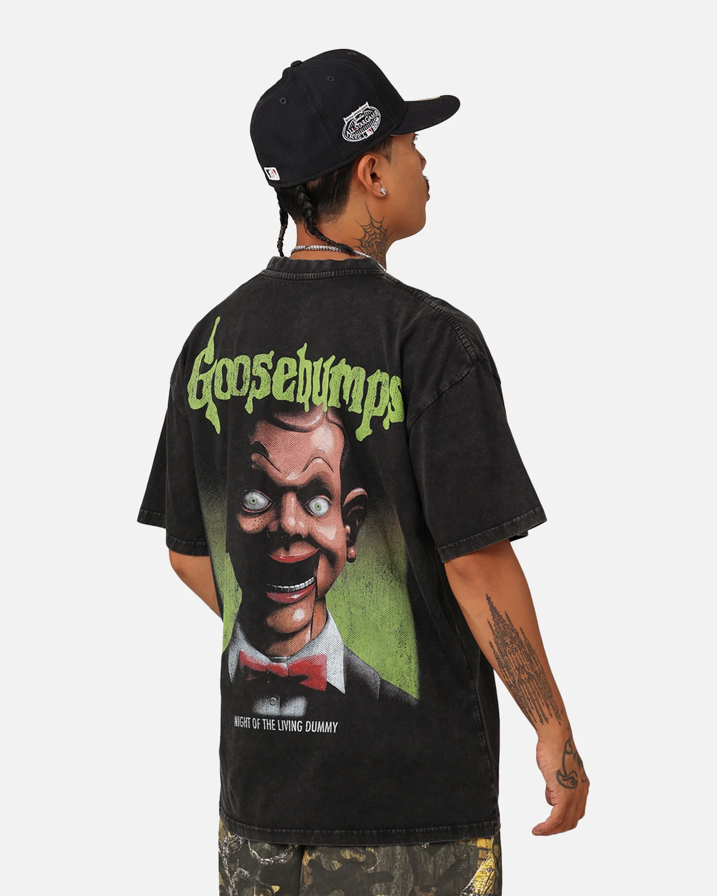 American Thrift X Goosebumps Living Dummy Vintage T-Shirt Black Wash - Image 2