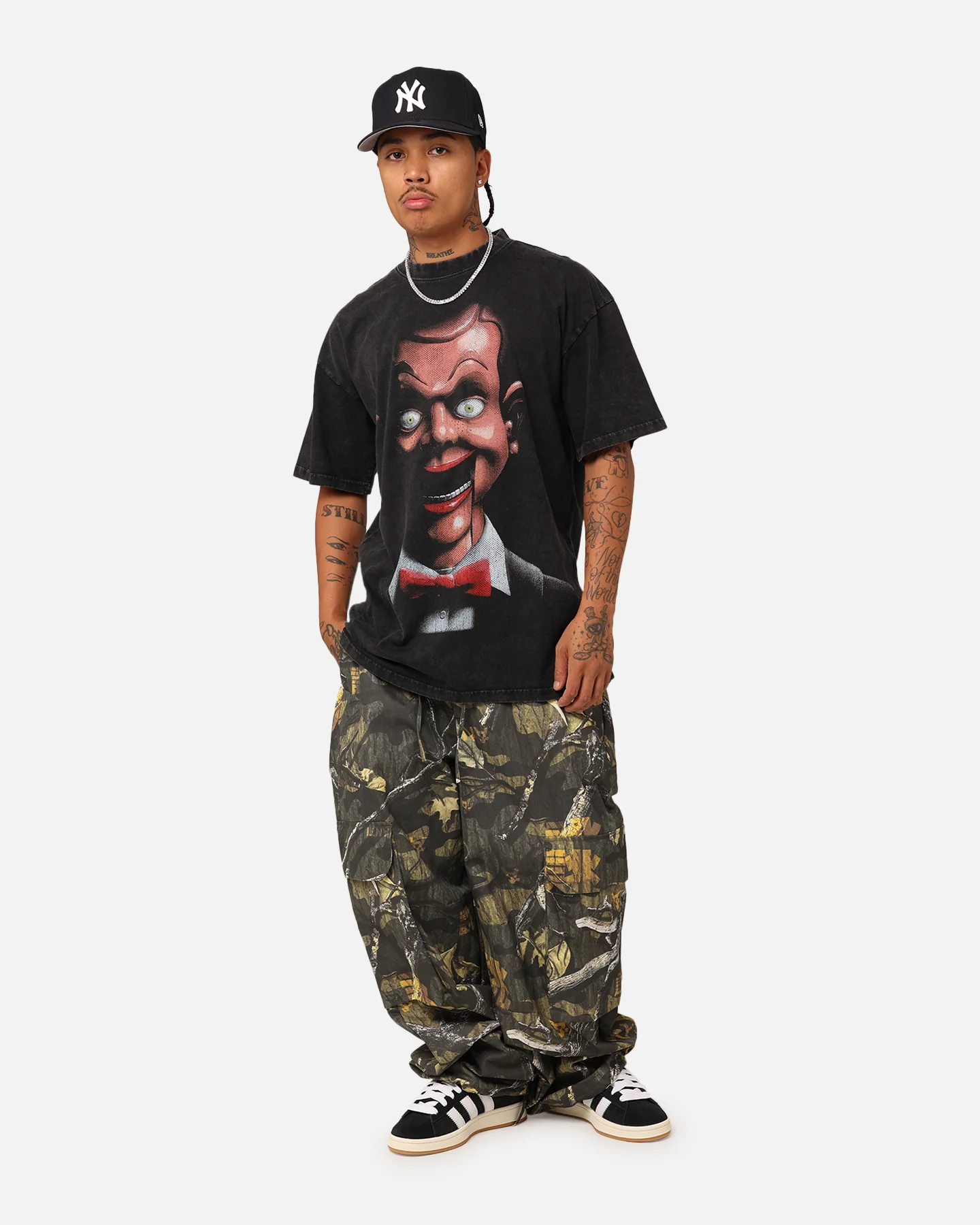 American Thrift X Goosebumps Living Dummy Vintage T-Shirt Black Wash - Image 3