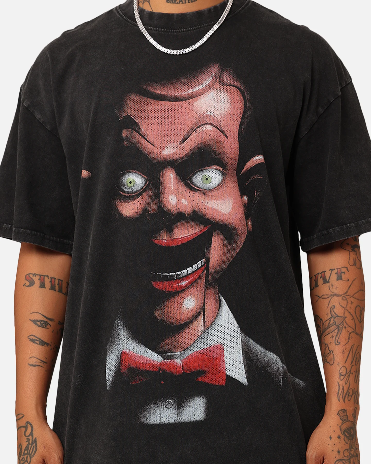 American Thrift X Goosebumps Living Dummy Vintage T-Shirt Black Wash - Image 4