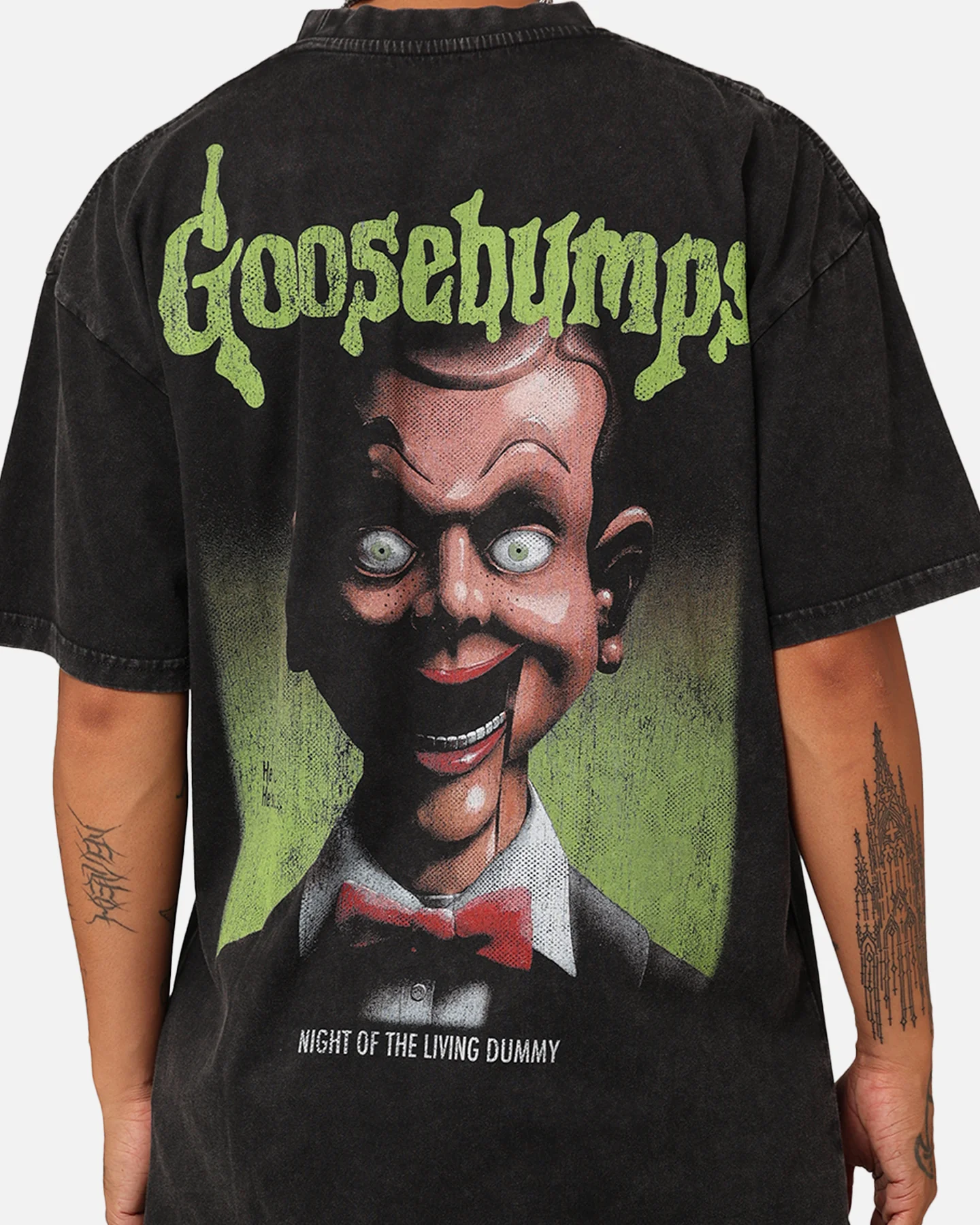American Thrift X Goosebumps Living Dummy Vintage T-Shirt Black Wash - Image 5