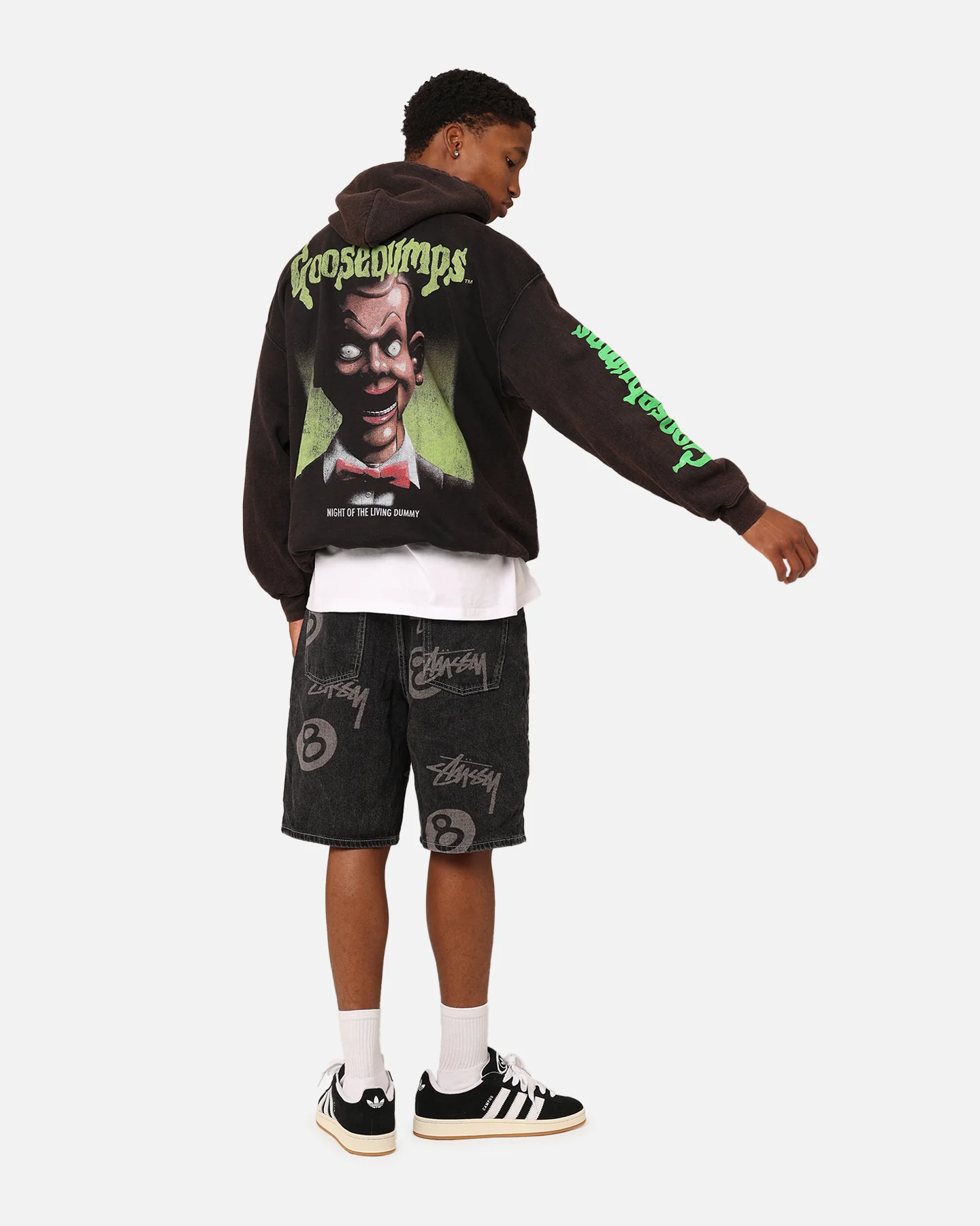 American Thrift X Goosebumps Living Dummy Hoodie Washed Charcoal - Image 3