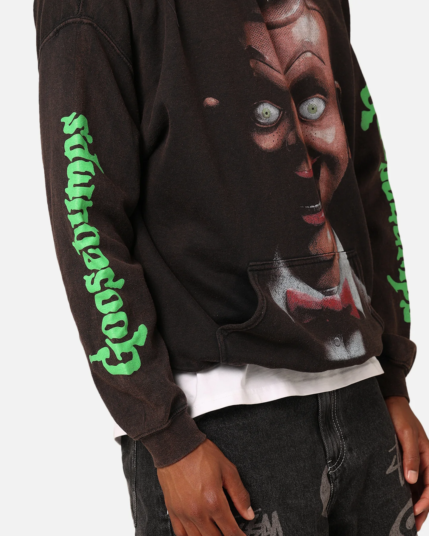 American Thrift X Goosebumps Living Dummy Hoodie Washed Charcoal - Image 9