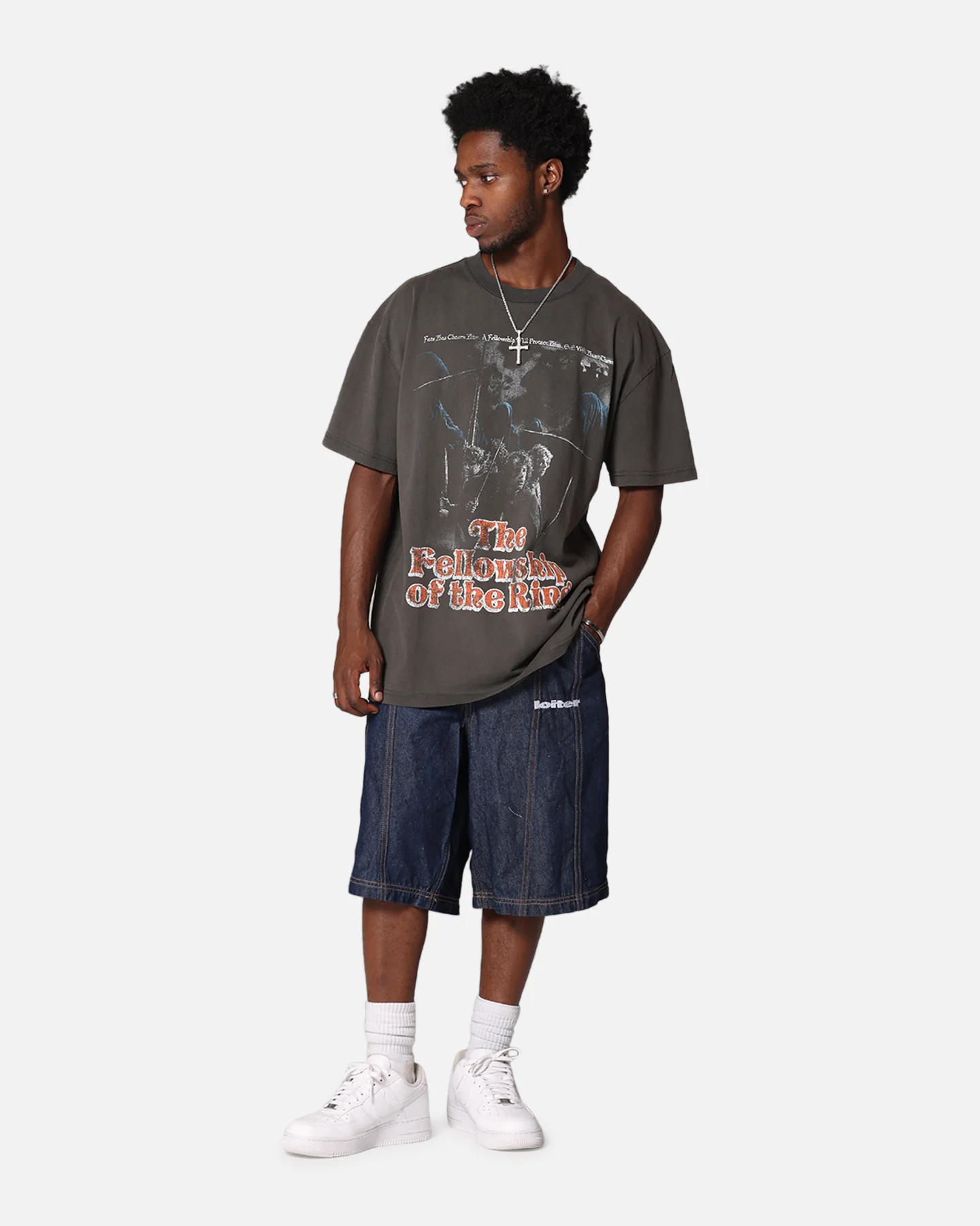 American Thrift X Lord Of The Rings Fellowship Heavy T-Shirt Black Wash - Image 3