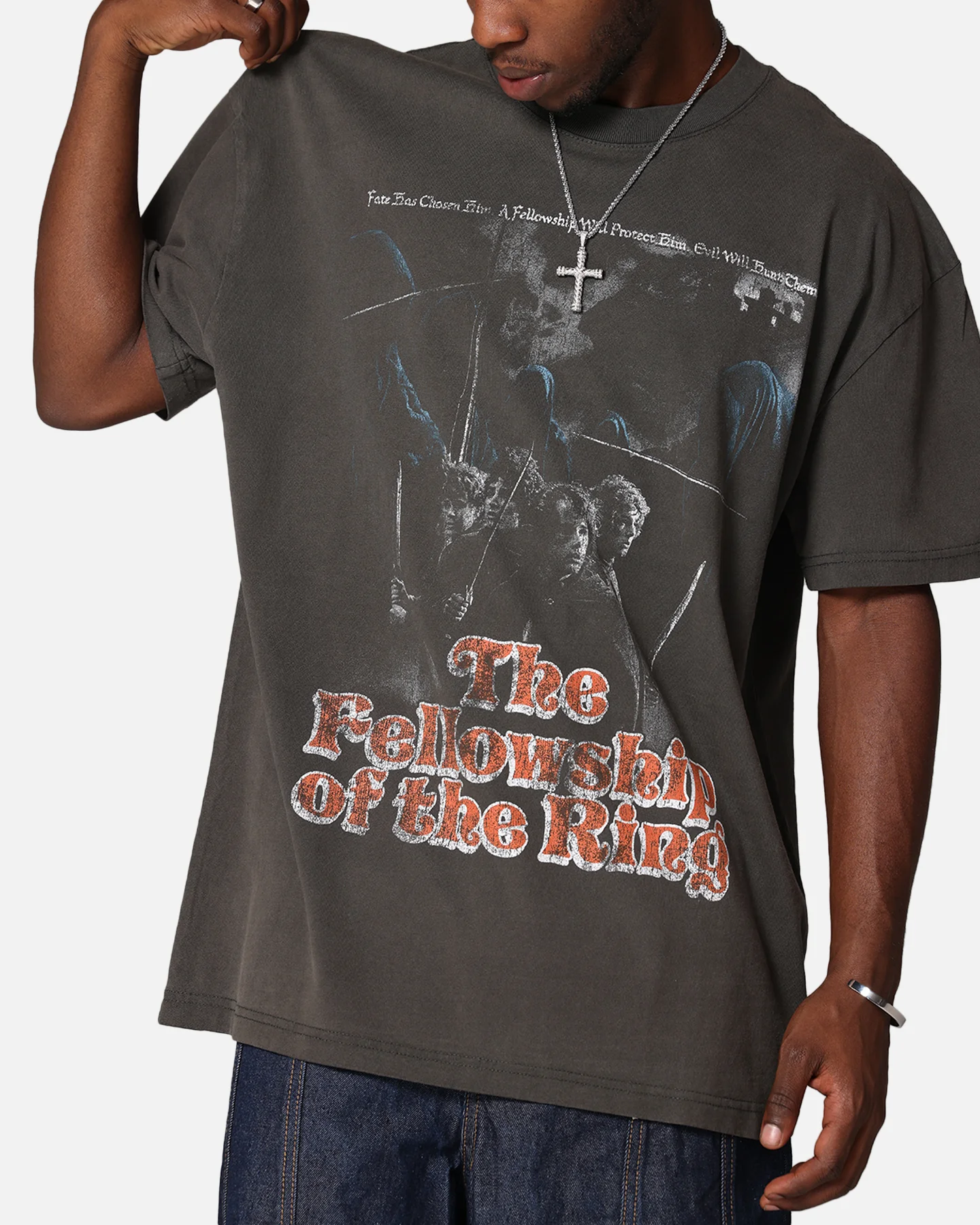 American Thrift X Lord Of The Rings Fellowship Heavy T-Shirt Black Wash - Image 7