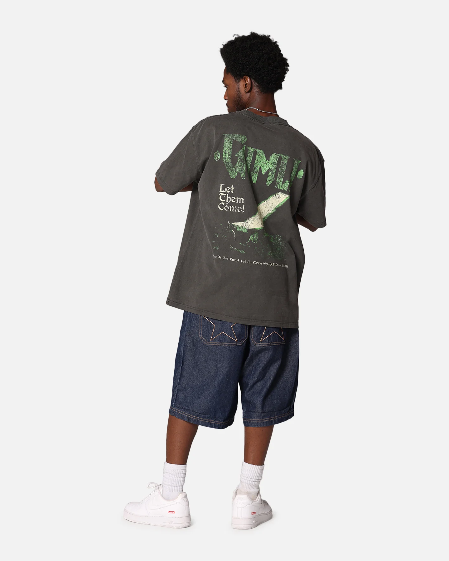 American Thrift X Lord Of The Rings Gimli Toss Heavy T-Shirt Black Wash - Image 4
