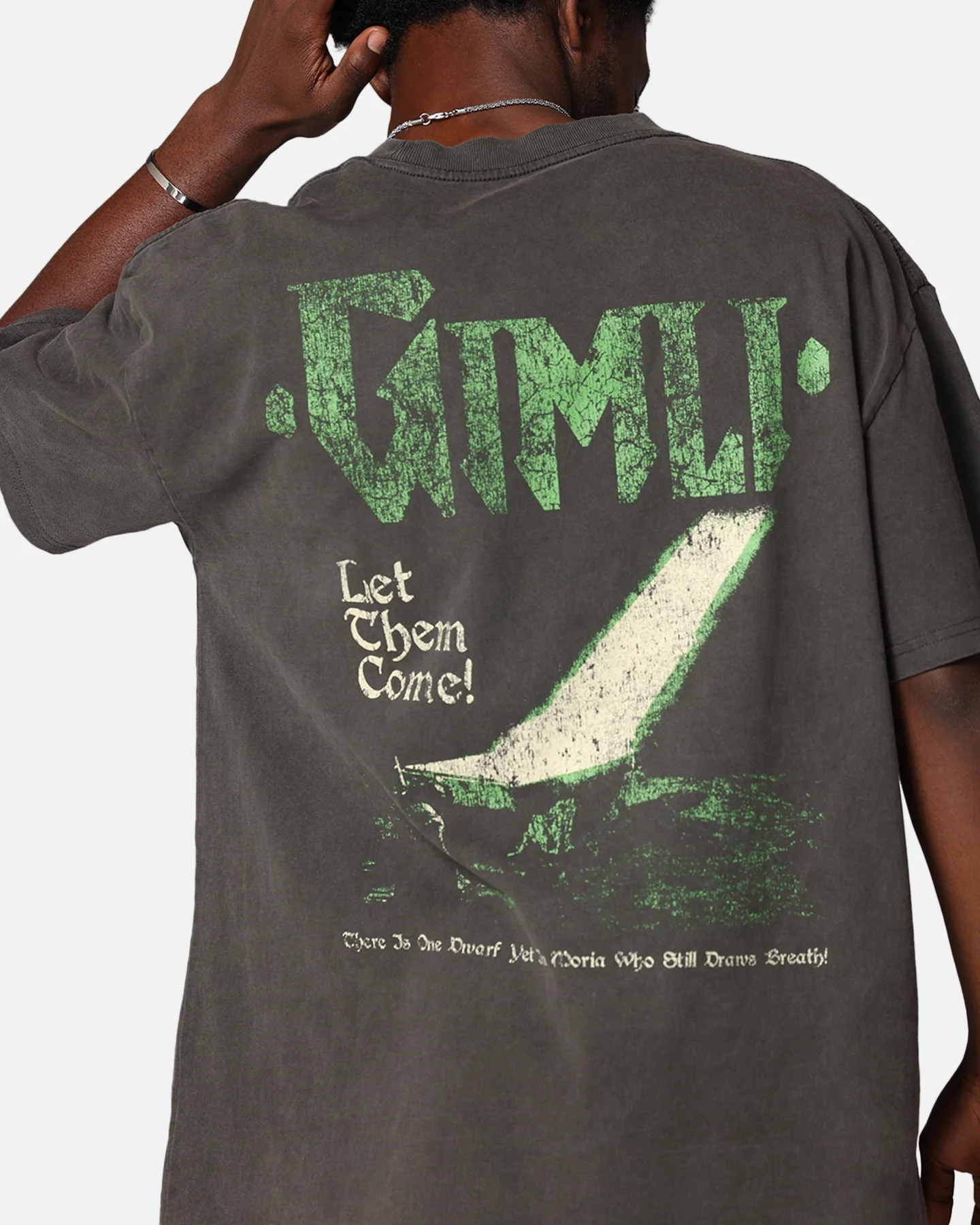 American Thrift X Lord Of The Rings Gimli Toss Heavy T-Shirt Black Wash - Image 8