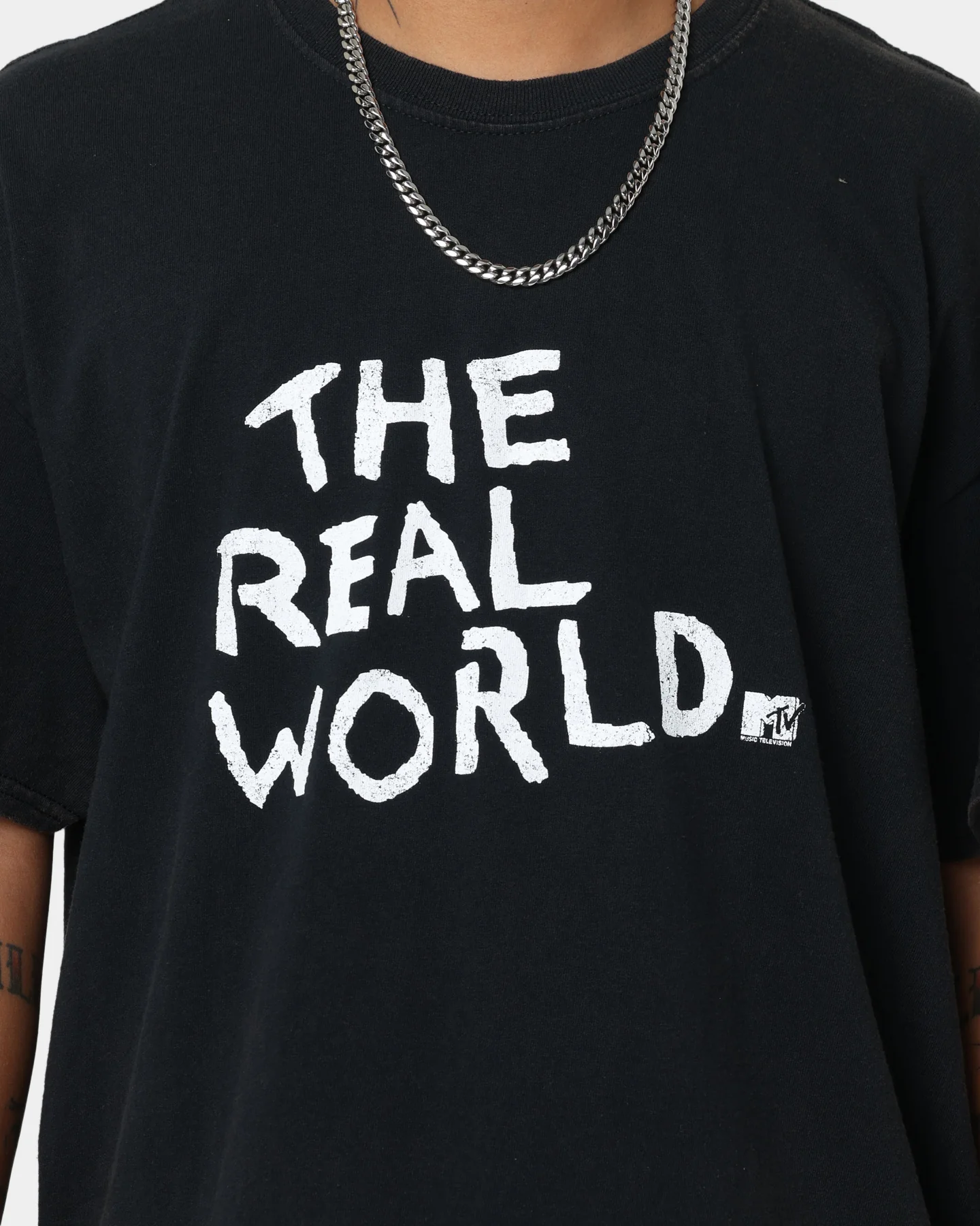 American Thrift X MTV The Real World Vintage T-Shirt Black Wash - Image 3