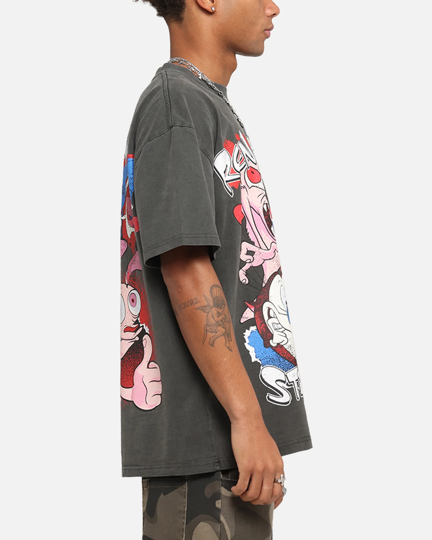 American Thrift X Nickelodeon Ren And Stimpy Heavy T-Shirt Black Wash - Image 5