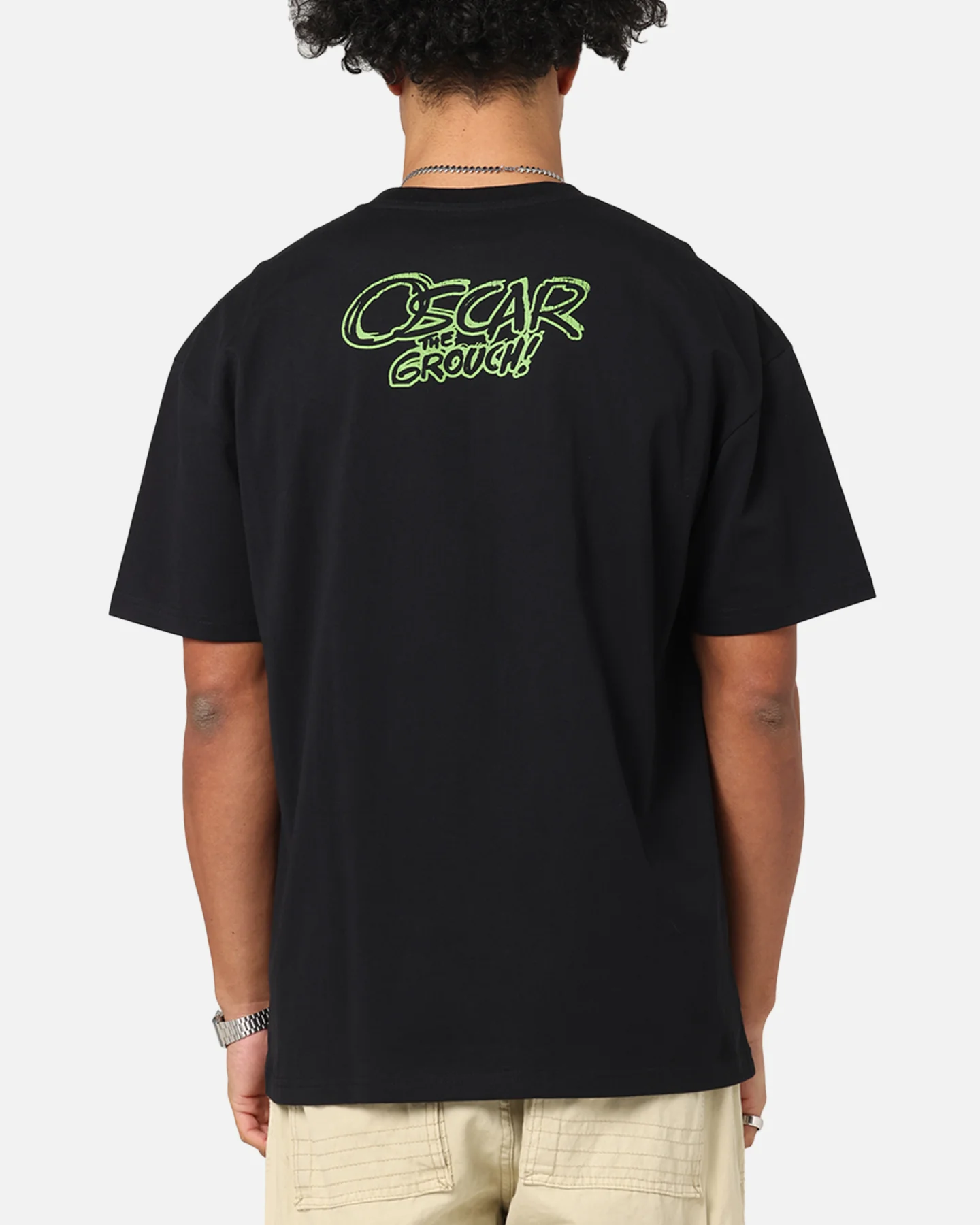 American Thrift X Sesame Street Oscar The Grouch Grail Heavy T-Shirt Black - Image 2