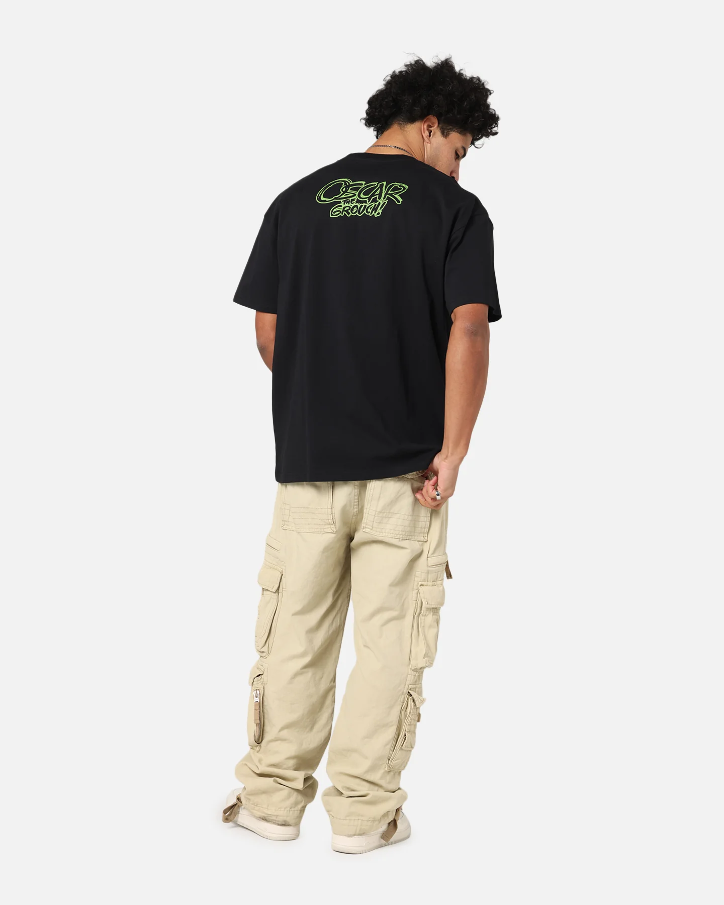 American Thrift X Sesame Street Oscar The Grouch Grail Heavy T-Shirt Black - Image 4
