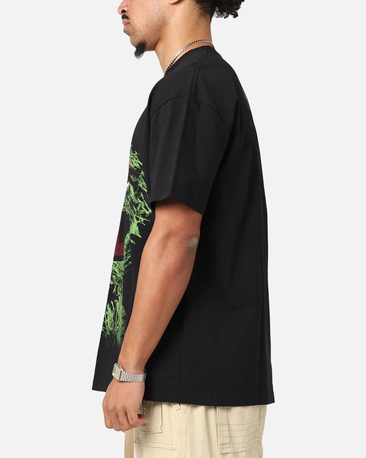 American Thrift X Sesame Street Oscar The Grouch Grail Heavy T-Shirt Black - Image 6