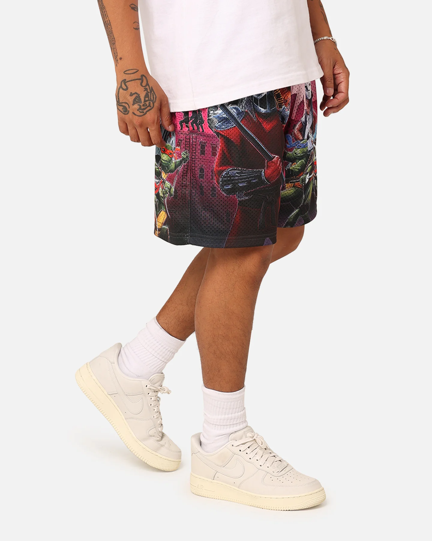American Thrift X Teenage Mutant Ninja Turtles Poster Retro Mesh Shorts Purple/Multi - Image 5
