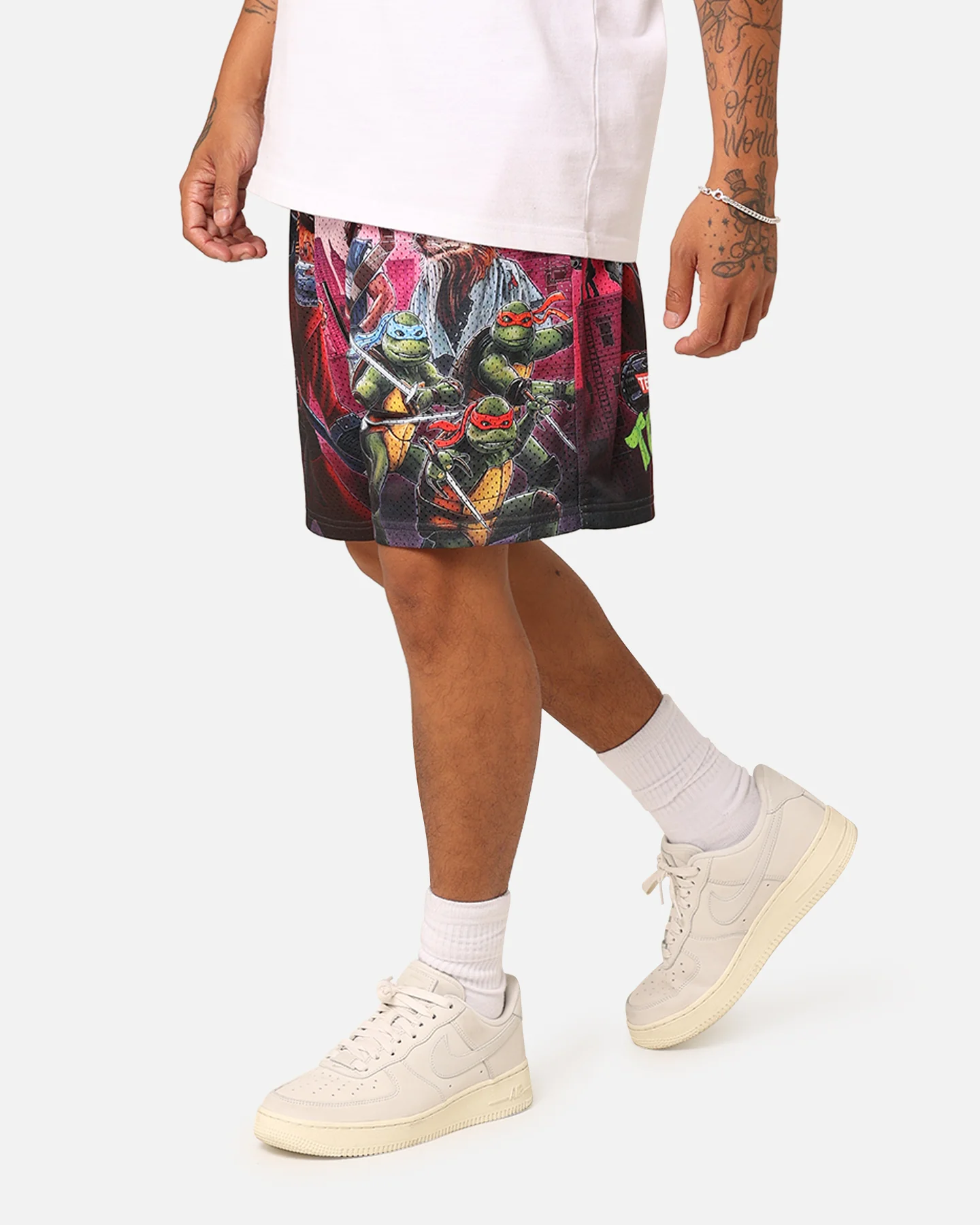 American Thrift X Teenage Mutant Ninja Turtles Poster Retro Mesh Shorts Purple/Multi - Image 6