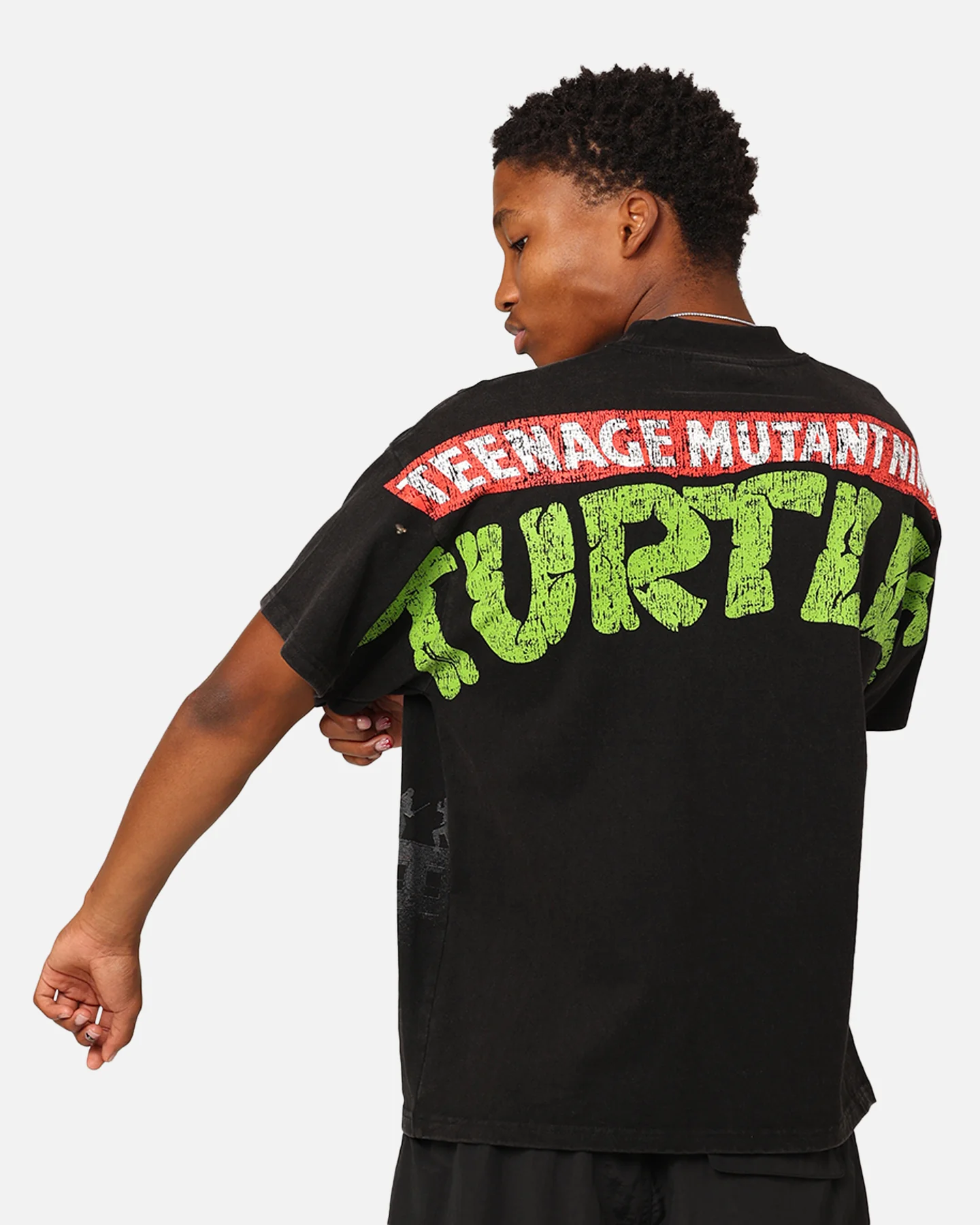 American Thrift X Teenage Mutant Ninja Turtles Shredder Colossal T-Shirt Black Wash - Image 2