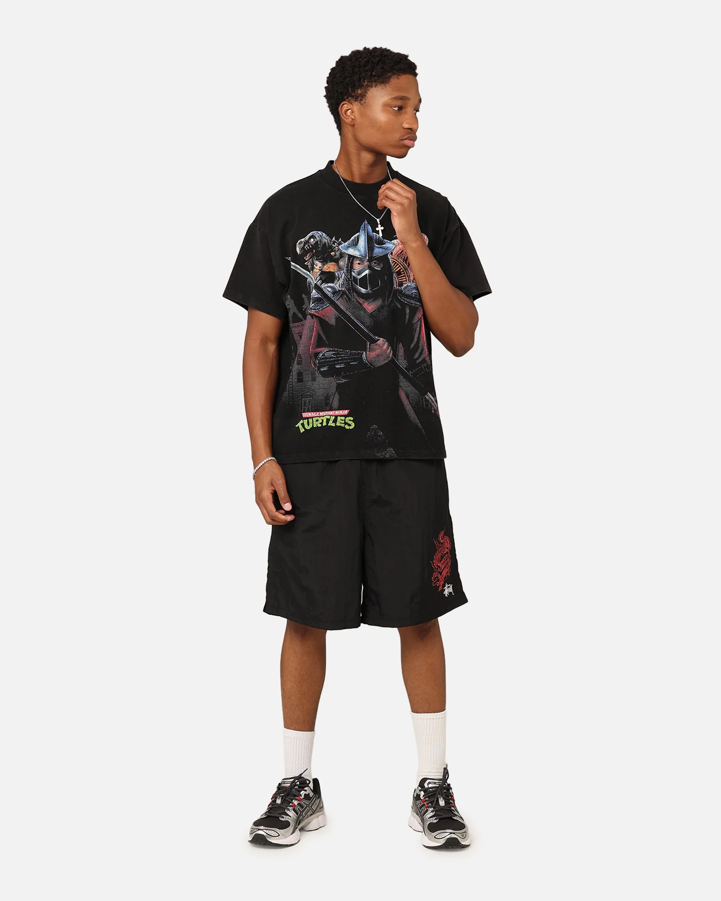 American Thrift X Teenage Mutant Ninja Turtles Shredder Colossal T-Shirt Black Wash - Image 3