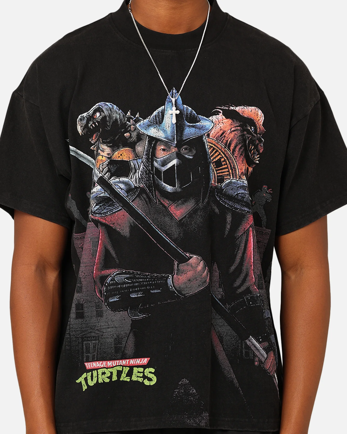 American Thrift X Teenage Mutant Ninja Turtles Shredder Colossal T-Shirt Black Wash - Image 4