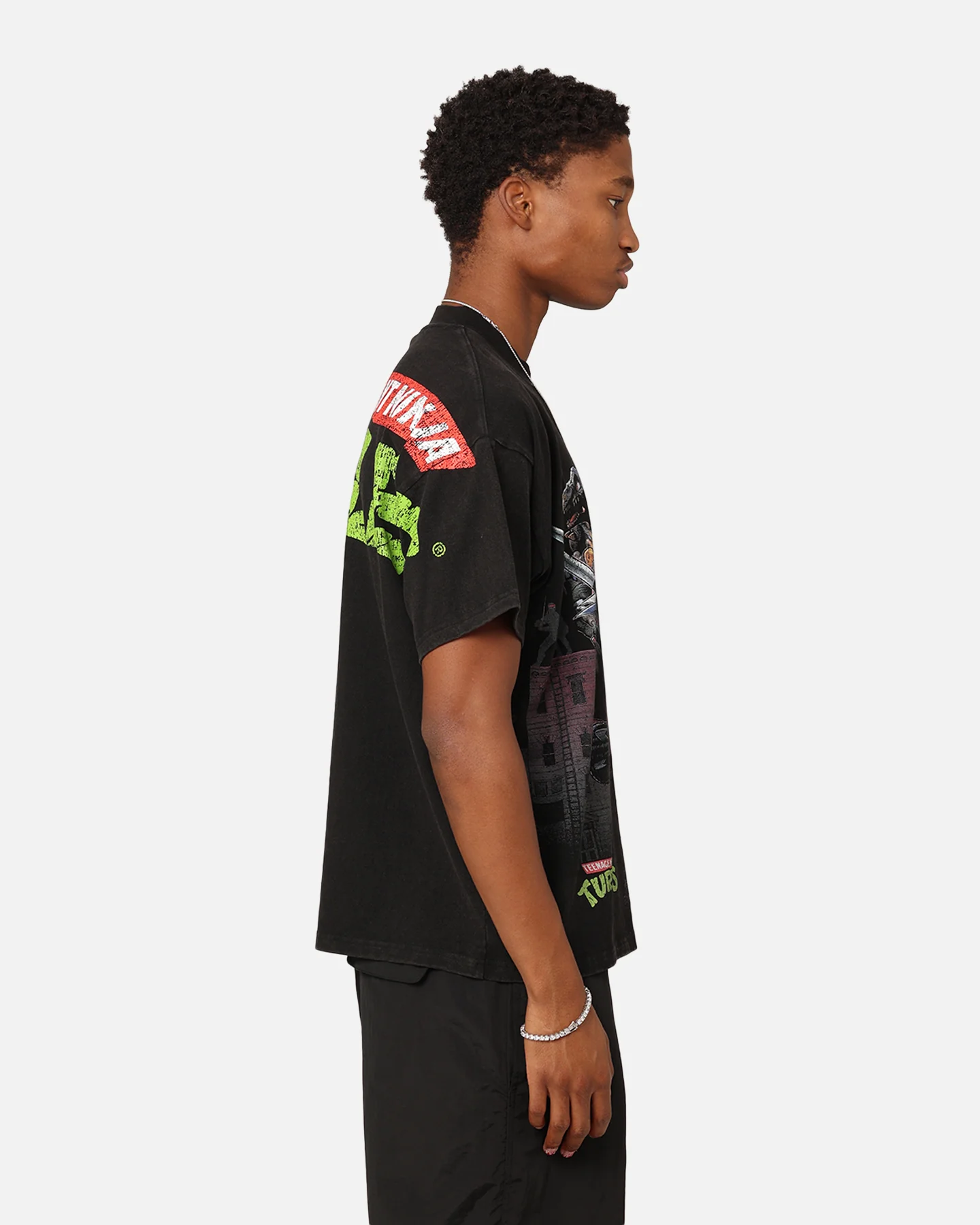 American Thrift X Teenage Mutant Ninja Turtles Shredder Colossal T-Shirt Black Wash - Image 6
