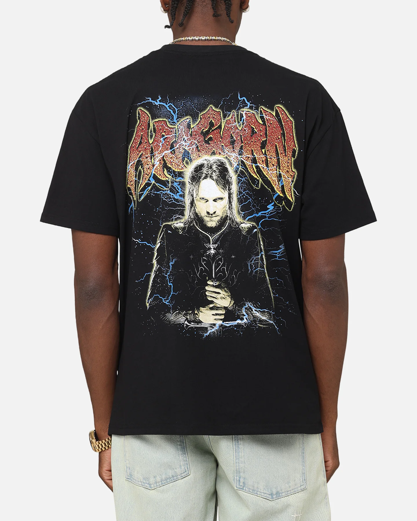 American Thrift X The Lord Of The Rings Aragorn Heavy T-Shirt Black - Image 2