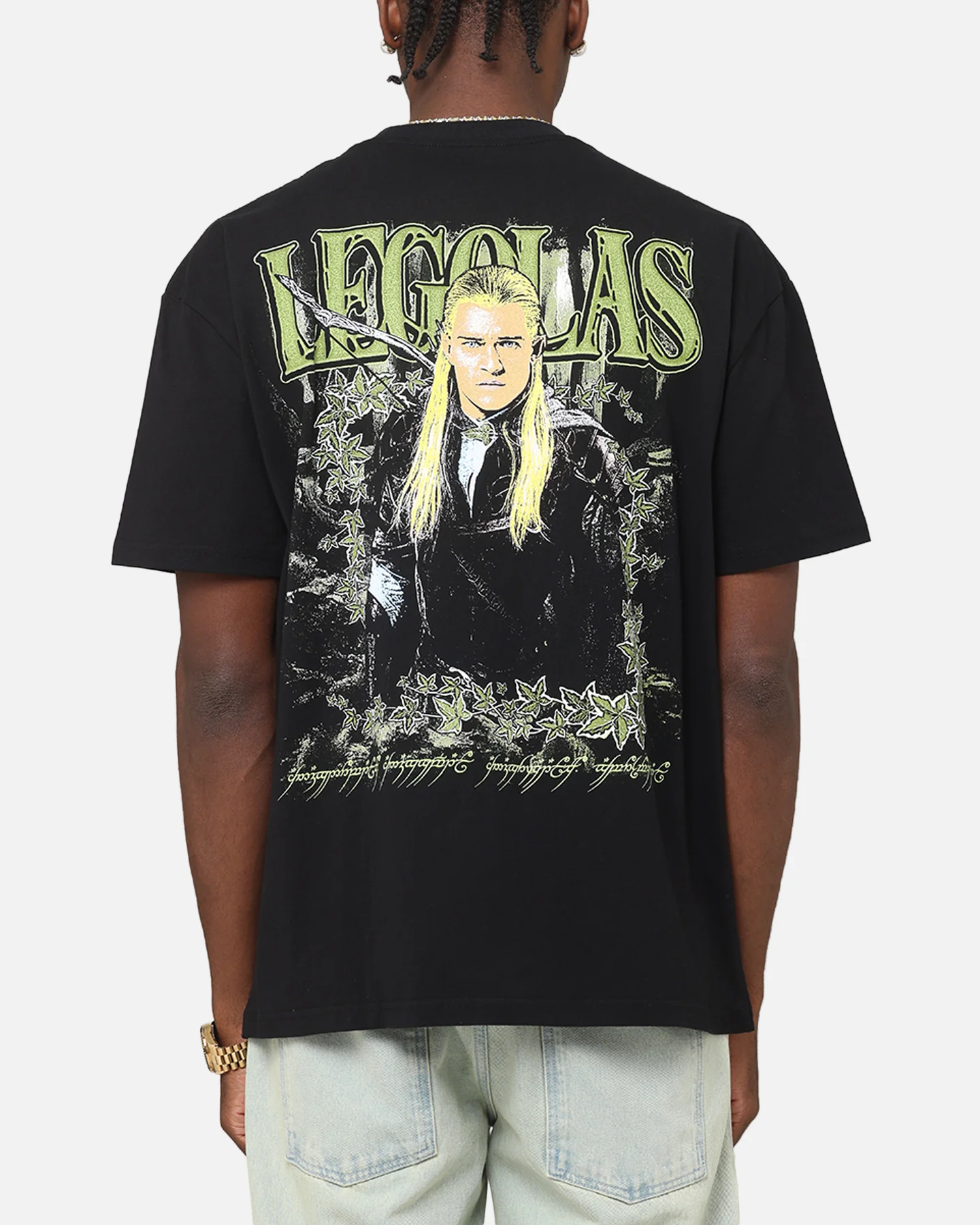 American Thrift X The Lord Of The Rings Legolas Heavy T-Shirt Black - Image 2
