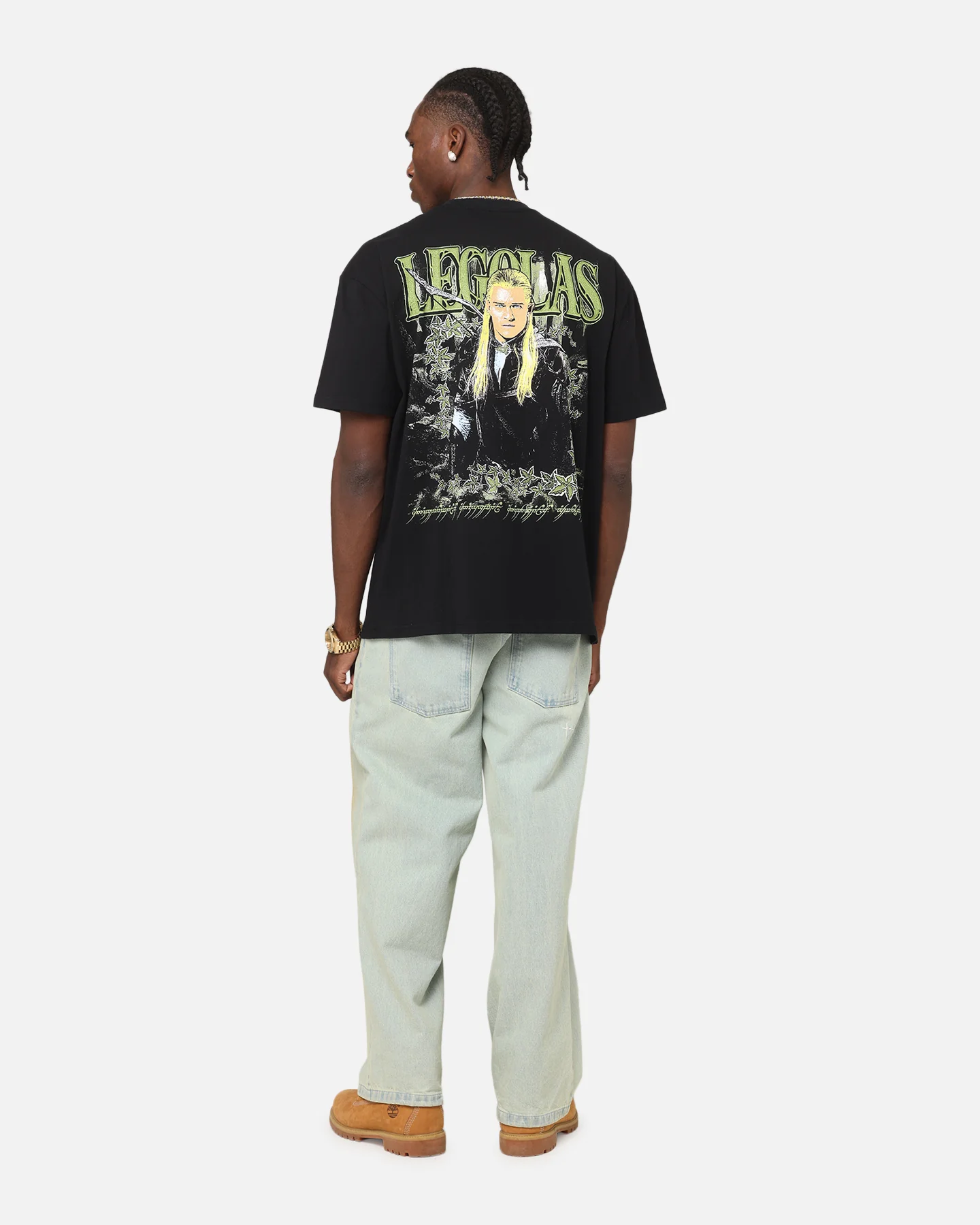 American Thrift X The Lord Of The Rings Legolas Heavy T-Shirt Black - Image 4