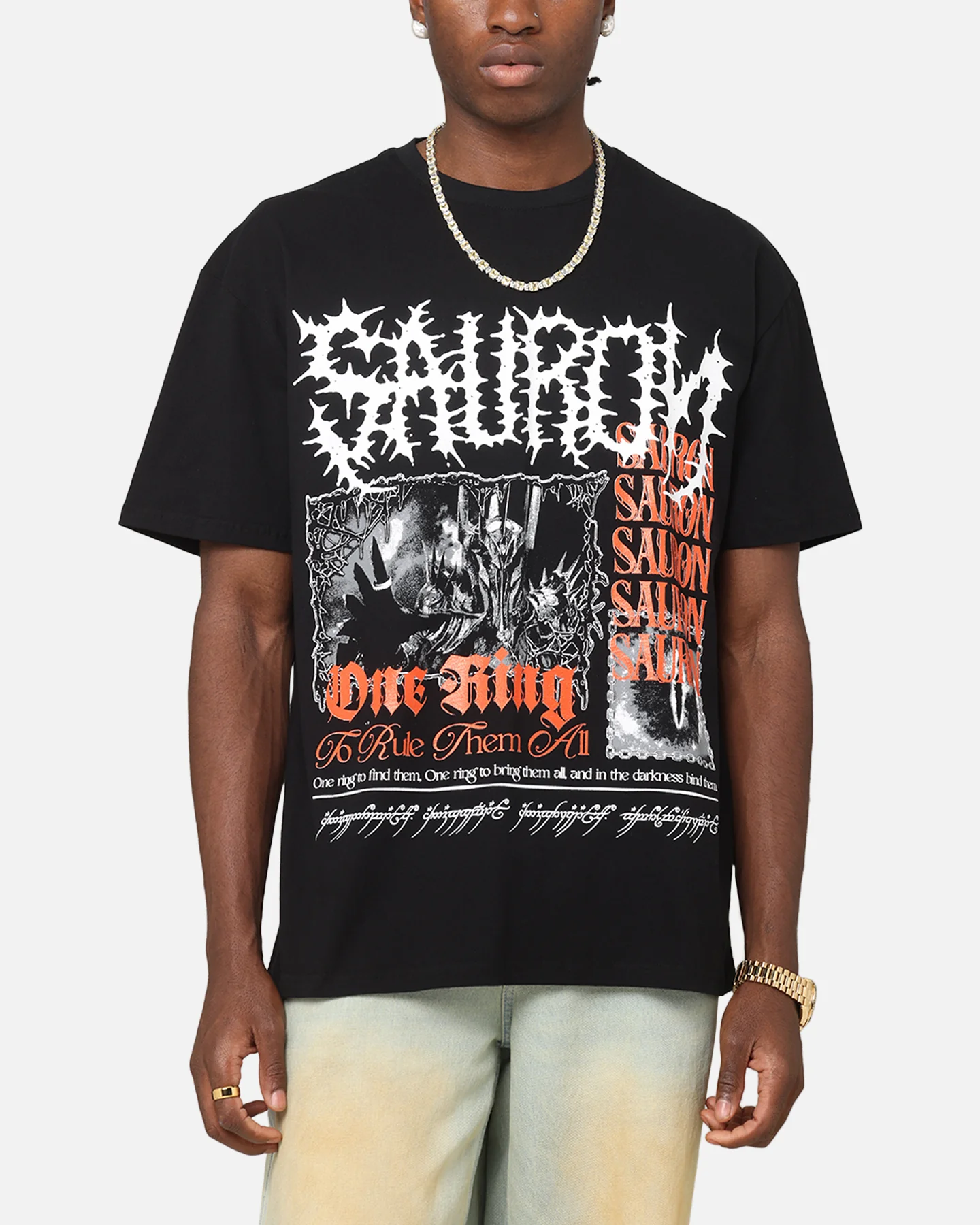 American Thrift X The Lord Of The Rings Sauron Heavy T-Shirt Black
