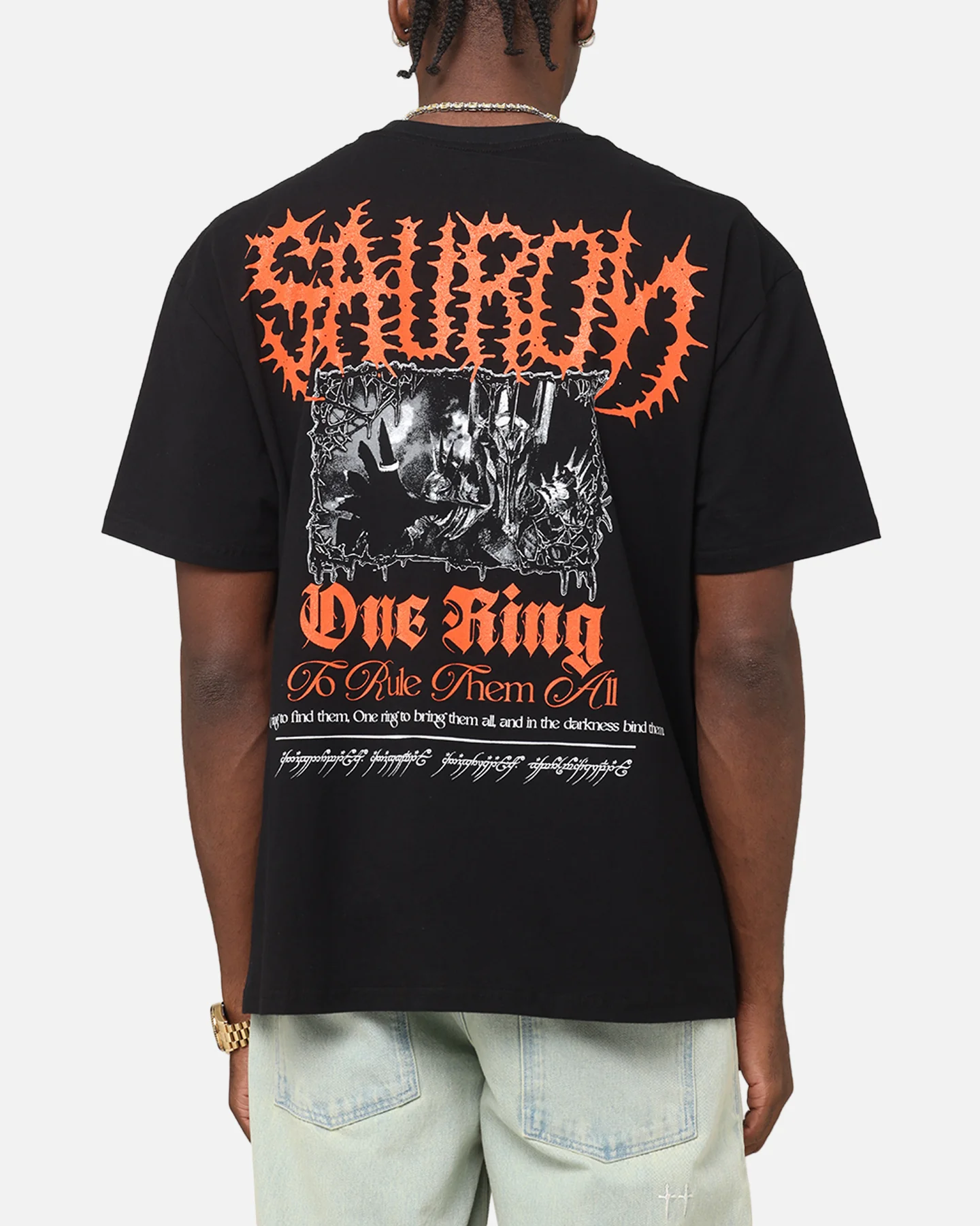 American Thrift X The Lord Of The Rings Sauron Heavy T-Shirt Black - Image 2