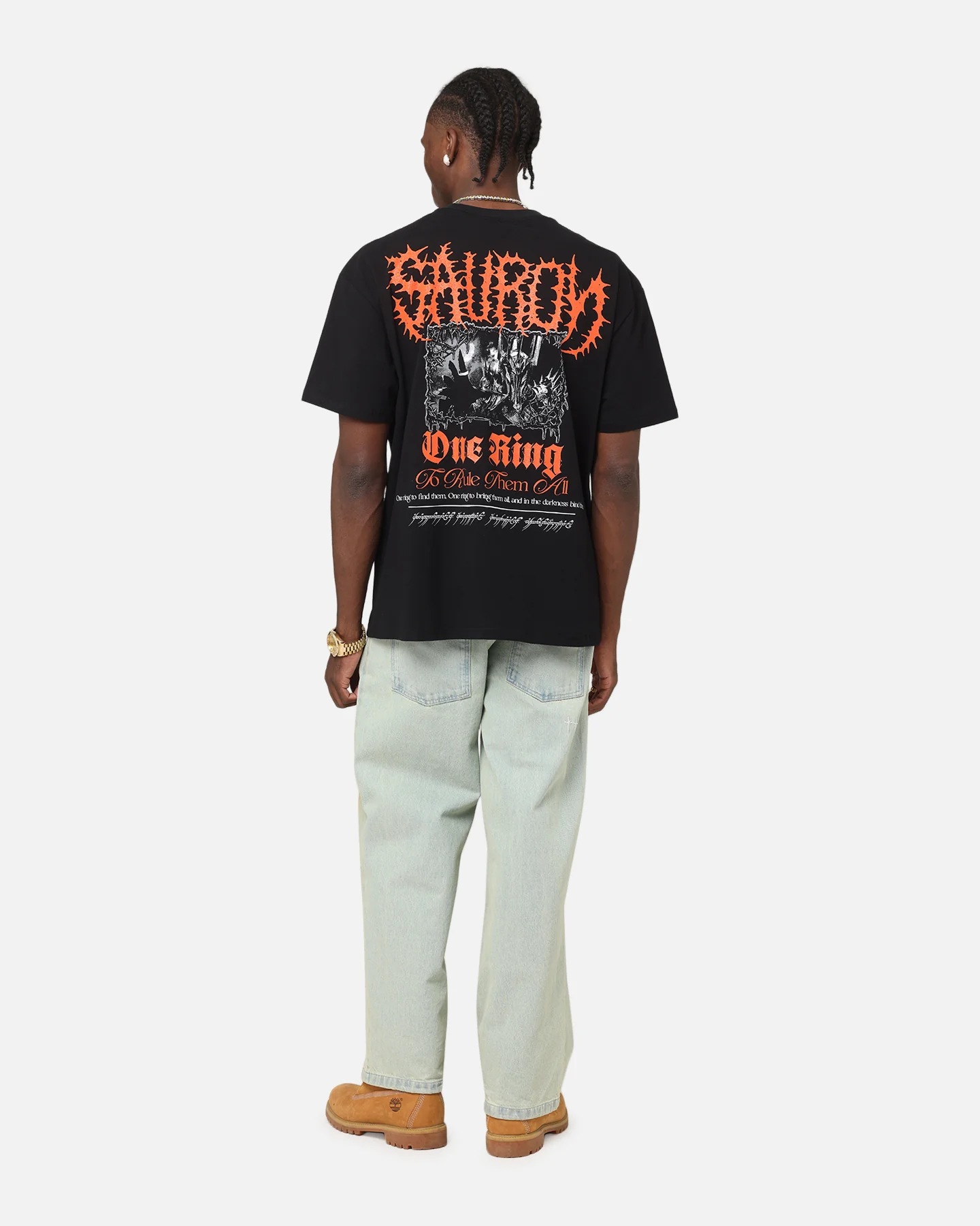 American Thrift X The Lord Of The Rings Sauron Heavy T-Shirt Black - Image 4