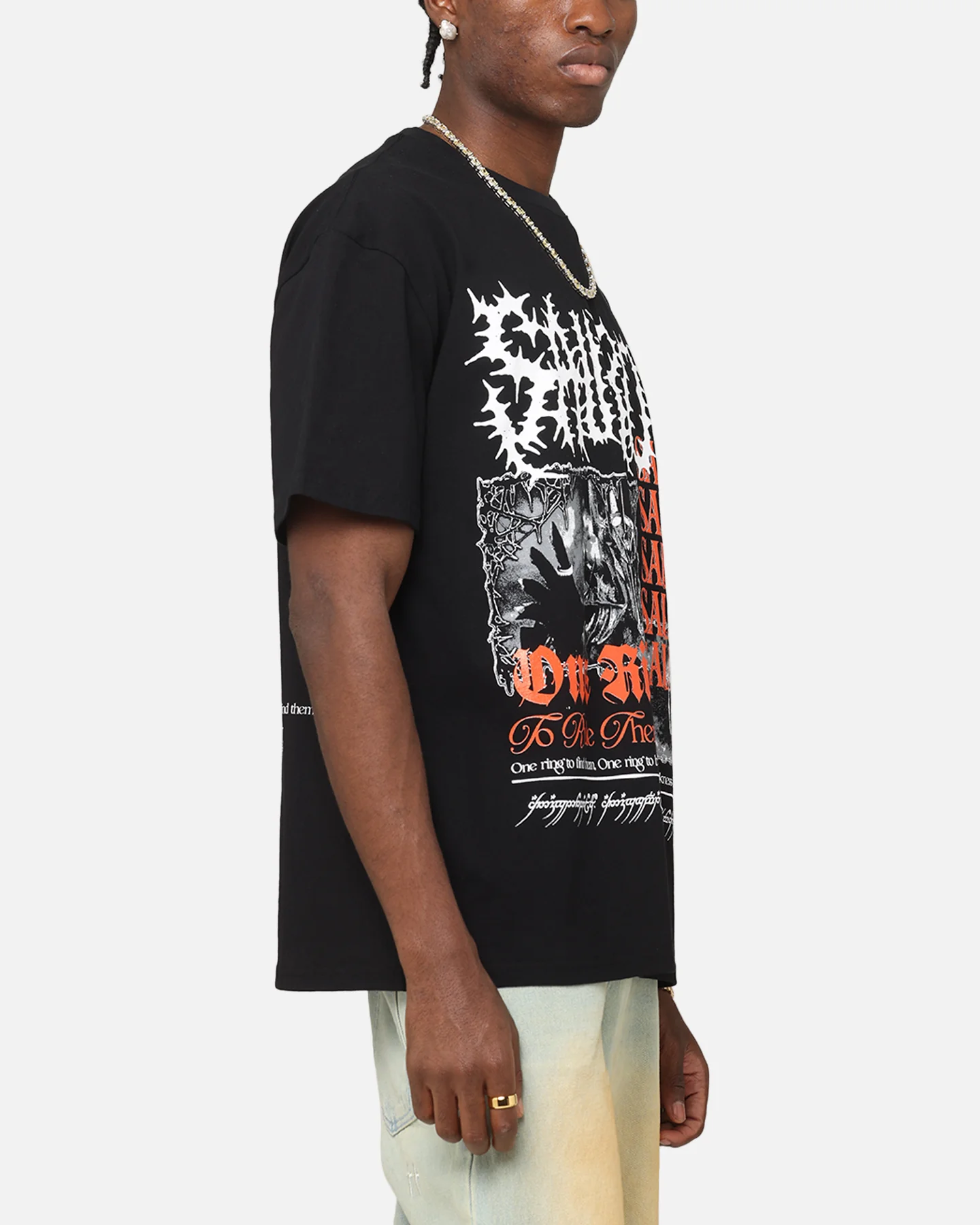 American Thrift X The Lord Of The Rings Sauron Heavy T-Shirt Black - Image 5