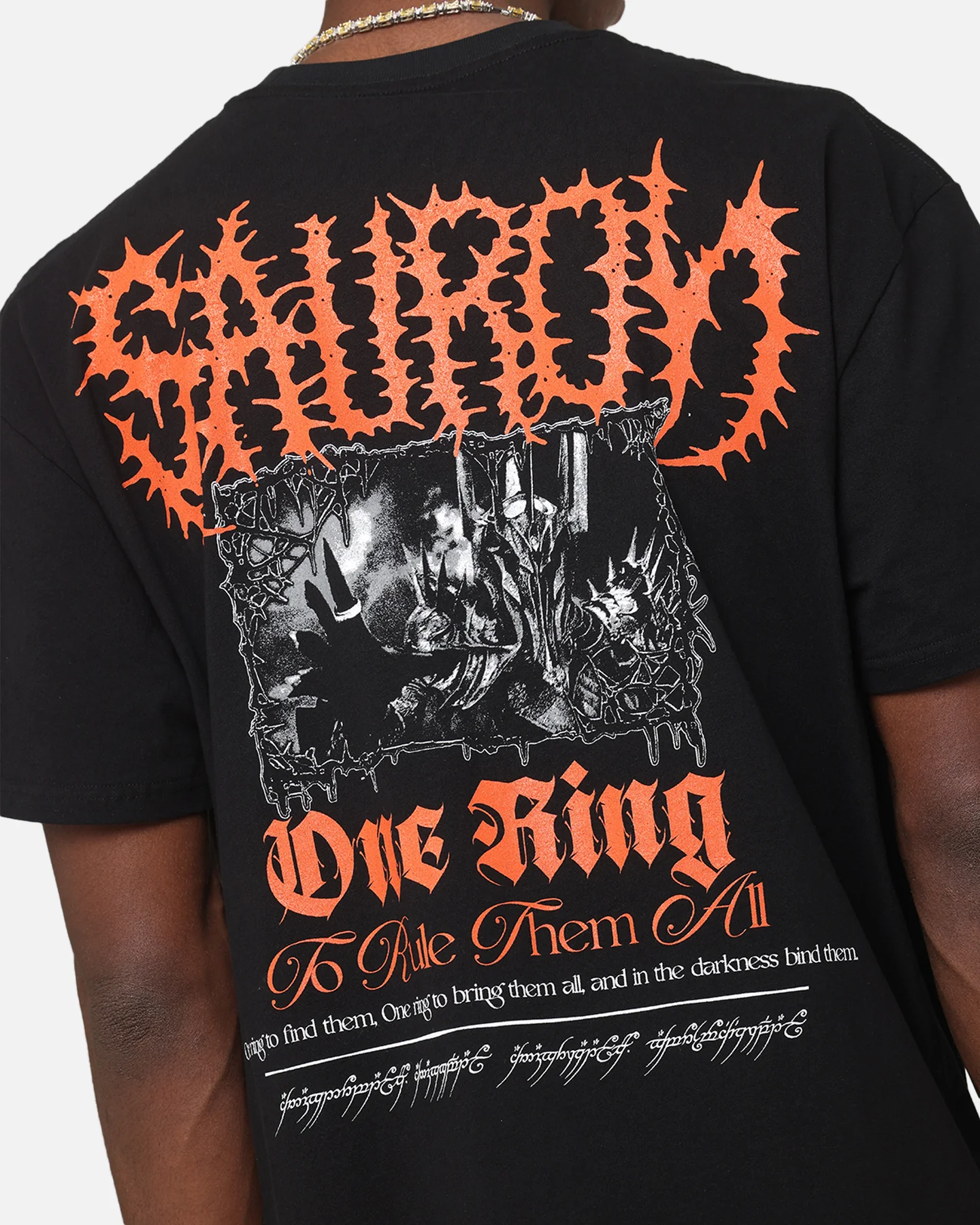 American Thrift X The Lord Of The Rings Sauron Heavy T-Shirt Black - Image 8