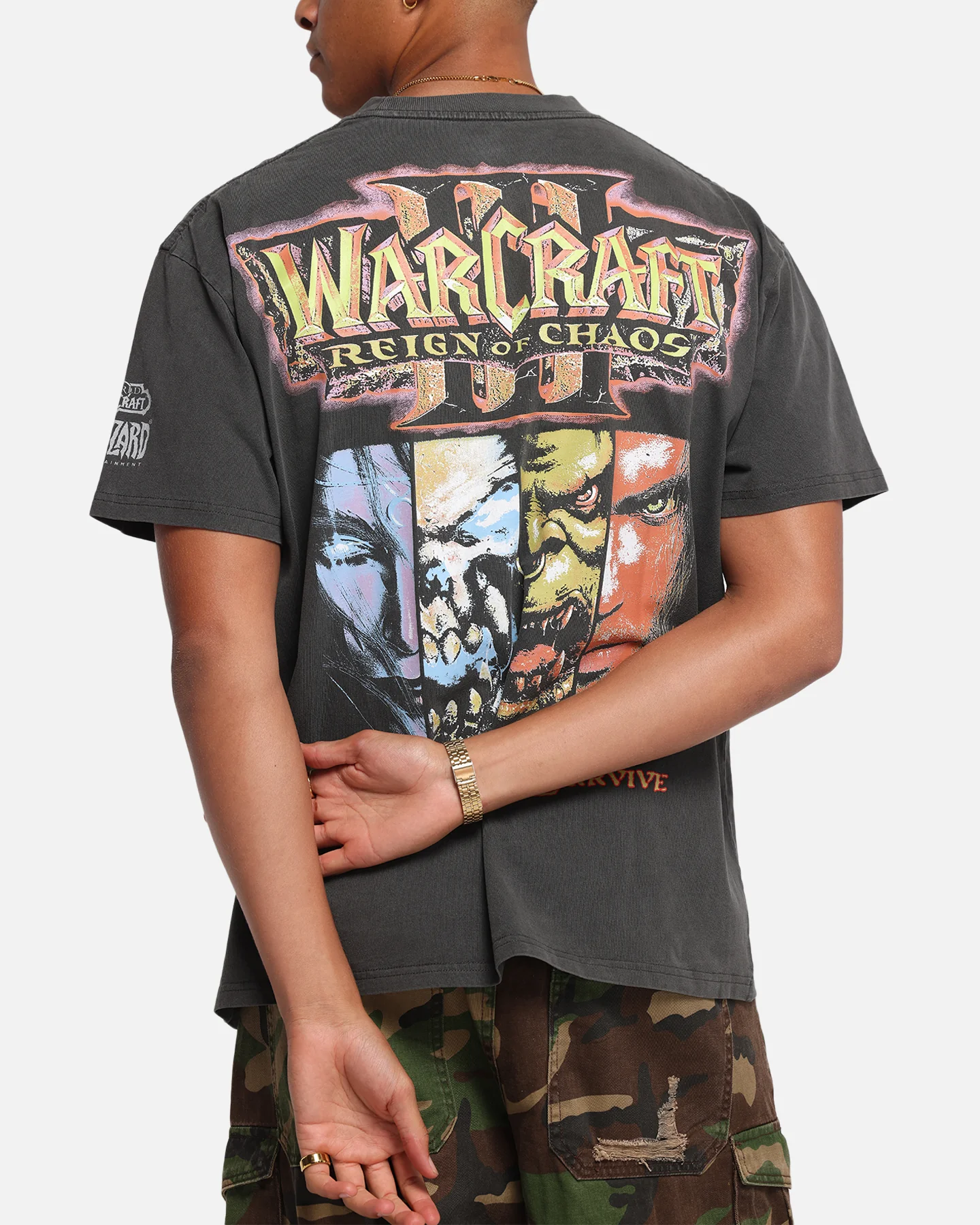 American Thrift X Warcraft: Reign Of Chaos Heavy T-Shirt Black Wash - Image 7