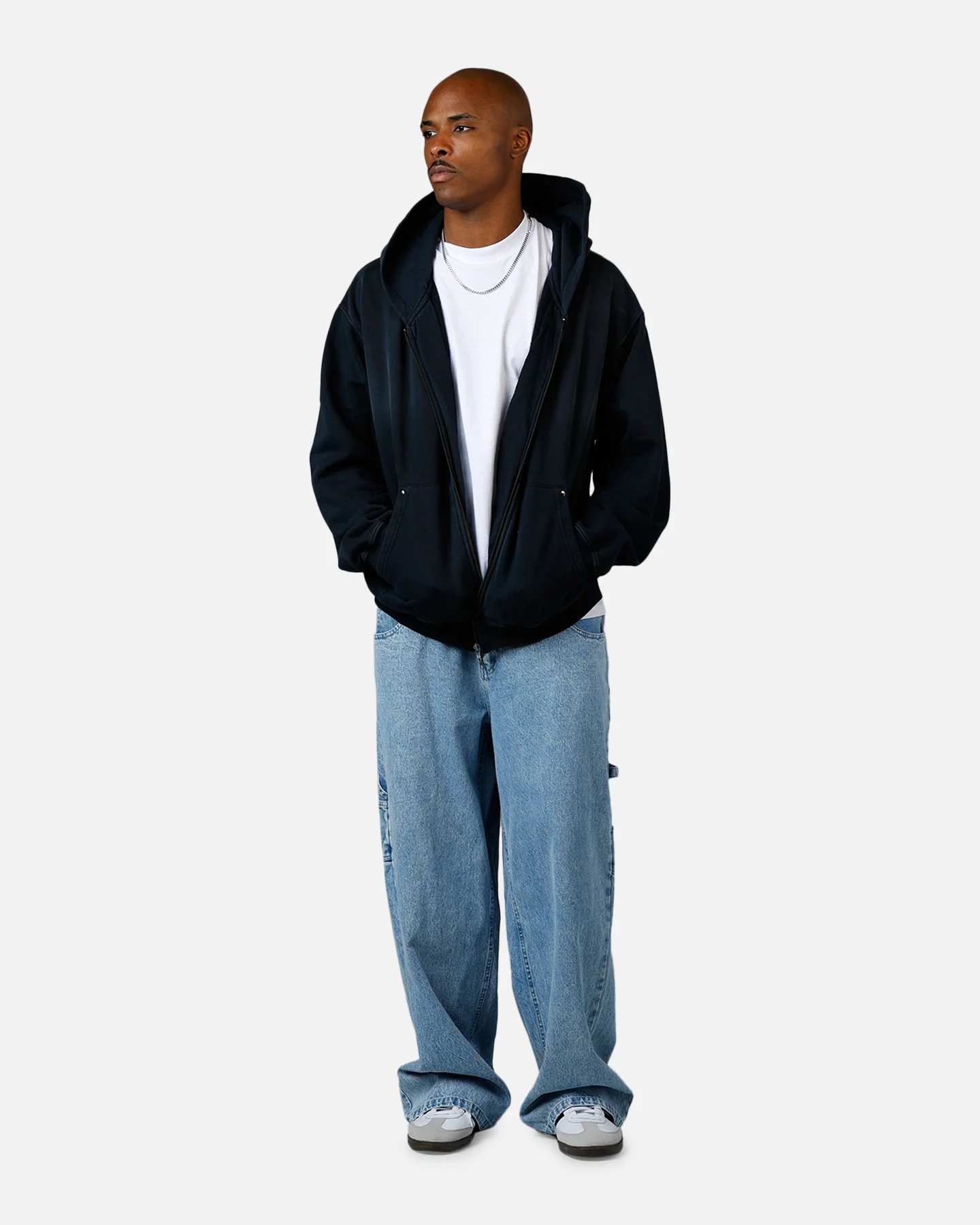 American Thrift Zip Hoodie Washed Black - Image 3