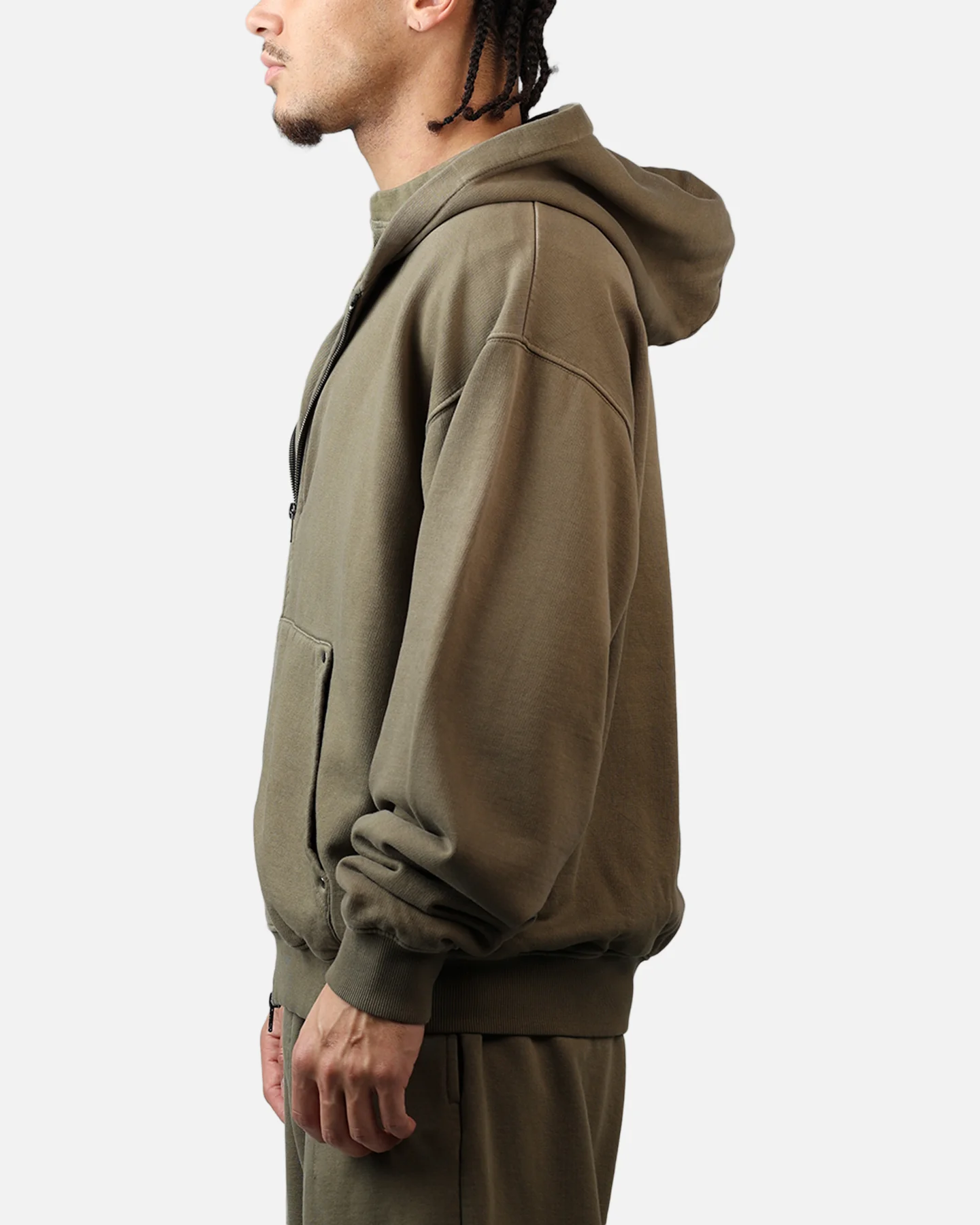 American Thrift Zip Hoodie Washed Olive - Image 5