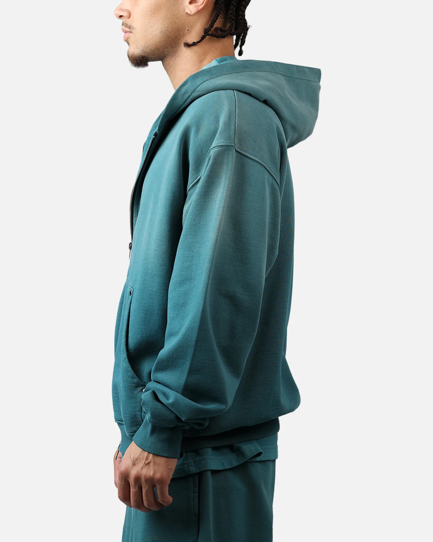 American Thrift Zip Hoodie Washed Teal - Image 5