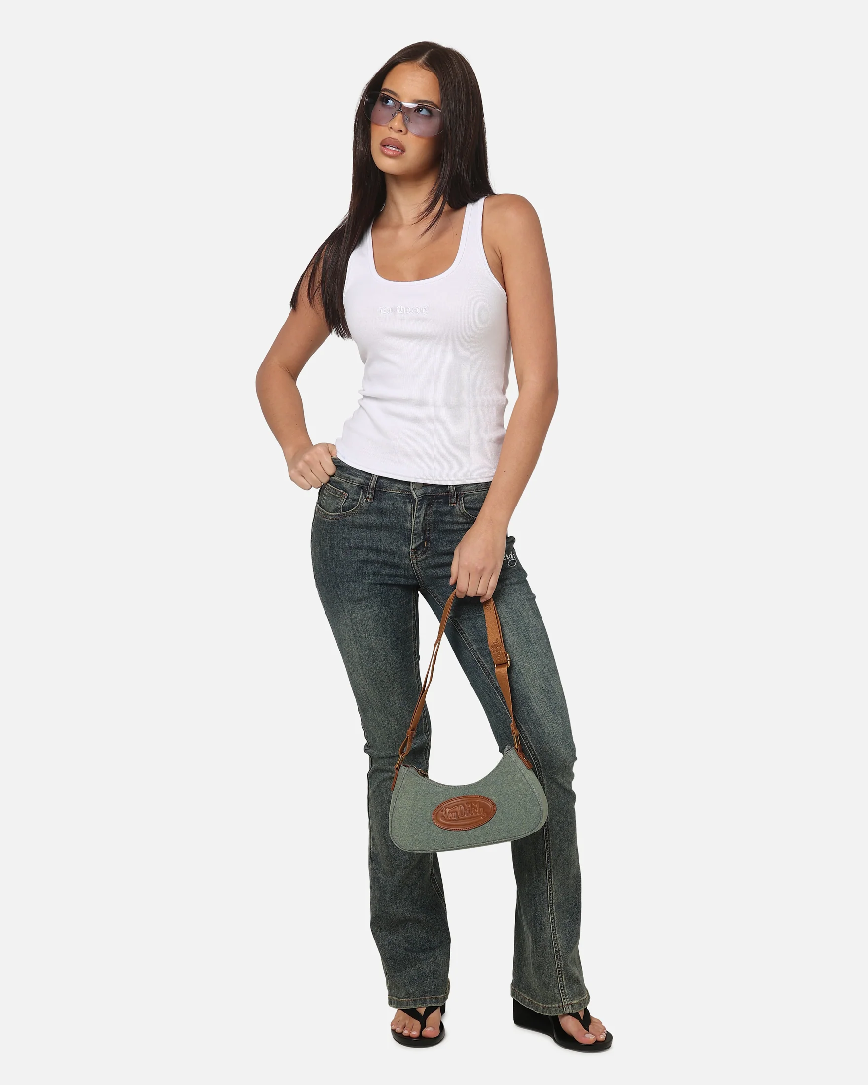 Von Dutch Women's Amy Dirty Shoulder Bag Dirty Denim - Image 4