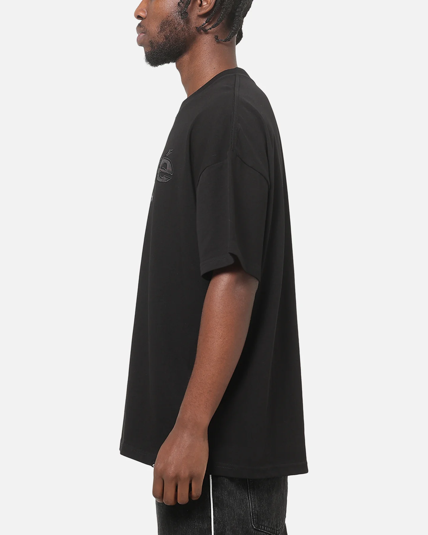 Carre Applique T-Shirt Solid Black - Image 5