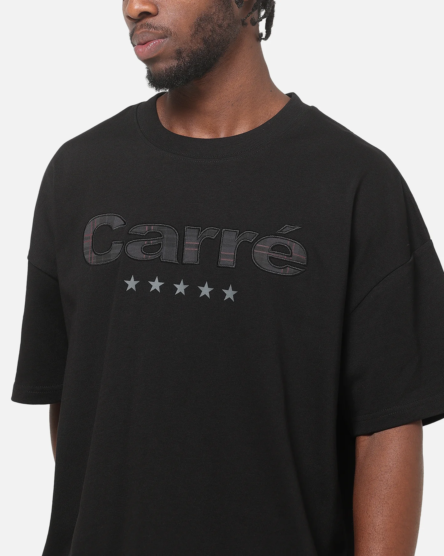 Carre Applique T-Shirt Solid Black - Image 6