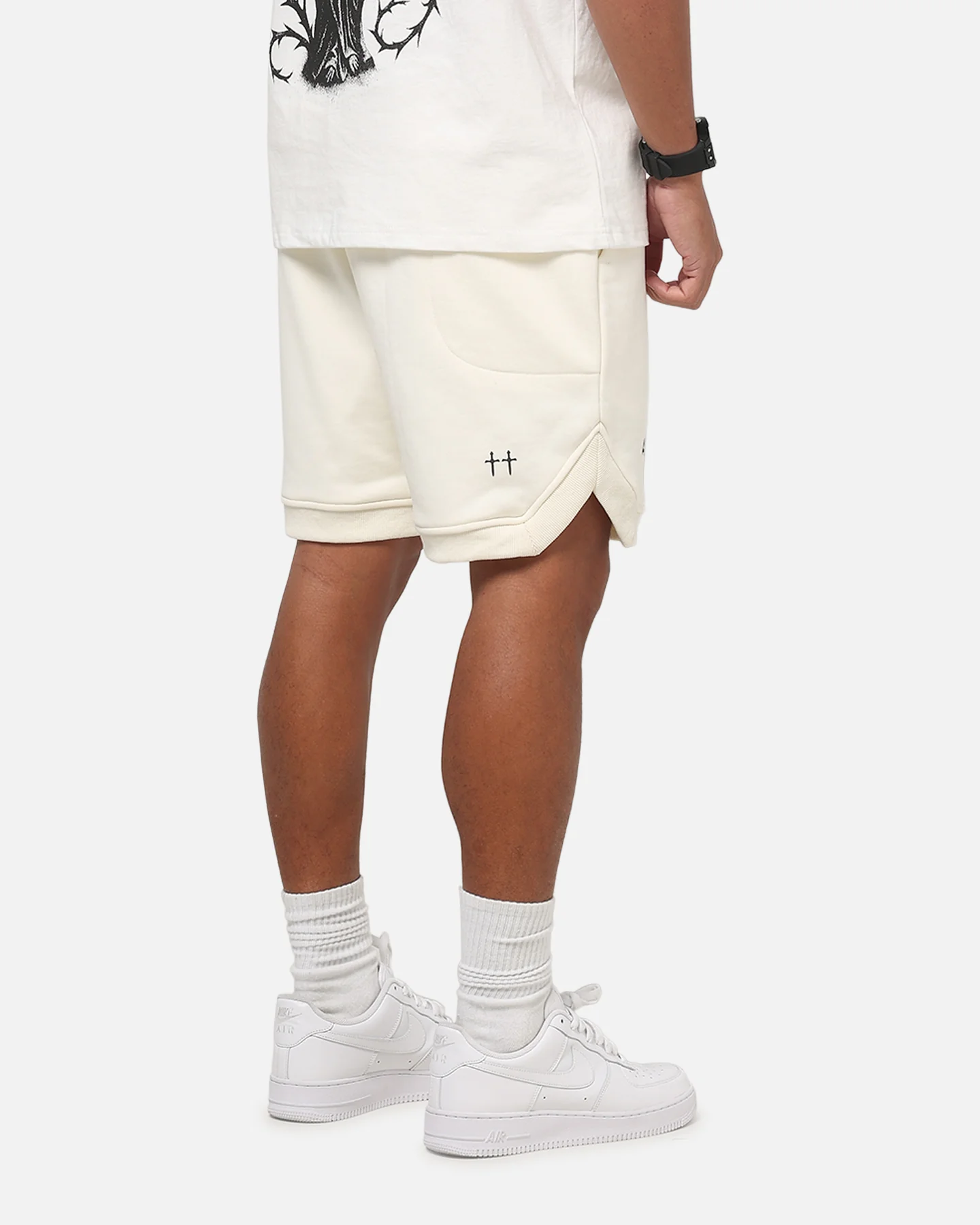 Saint Morta ATH-LTC Fleece Shorts Off White - Image 5
