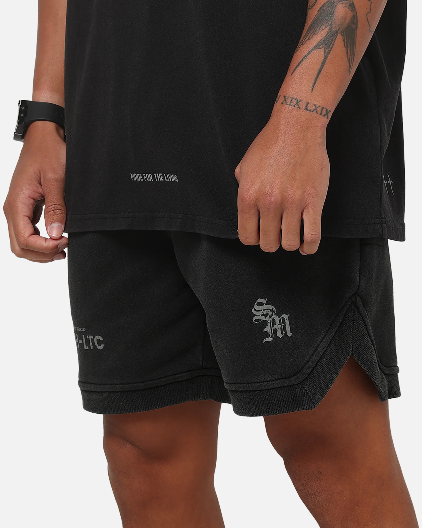 Saint Morta ATH-LTC Fleece Shorts Pigment Black - Image 3