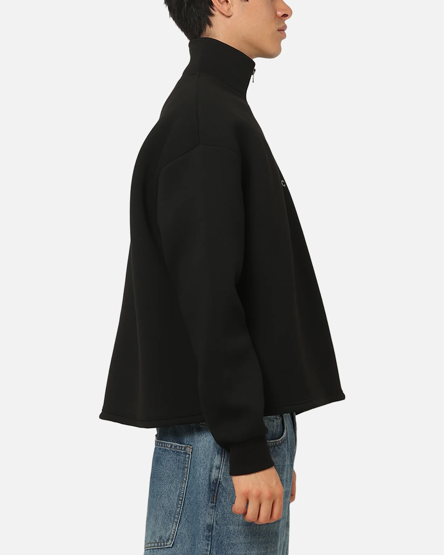Saint Morta Athltc Quarter Zip Crewneck Black - Image 4